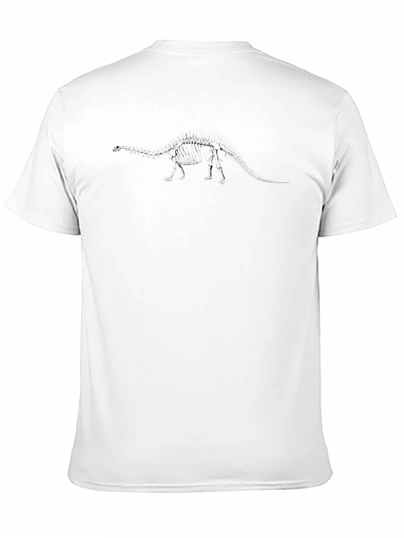 Mens Black T-Shirt - Dinosaur Skeleton Print