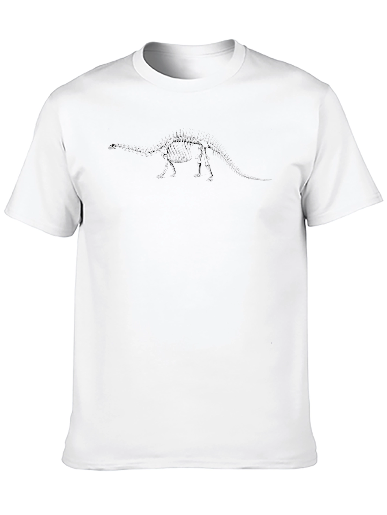 Mens Black T-Shirt - Dinosaur Skeleton Print