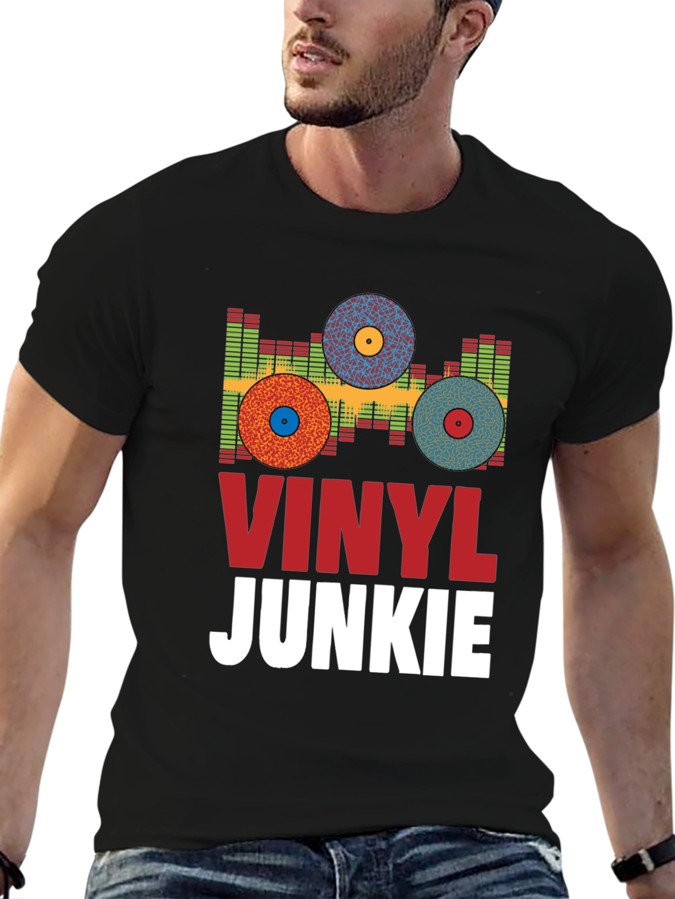 Vinyl Junkie Graphic Tee - Music Lover T-Shirt