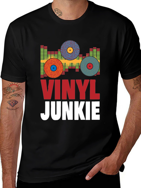 Vinyl Junkie Graphic Tee - Music Lover T-Shirt