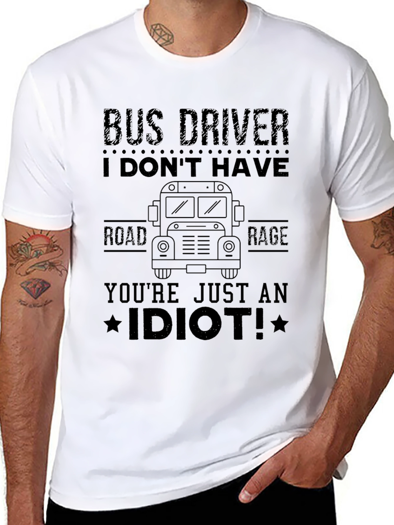Bus Driver Rage Black T-Shirt