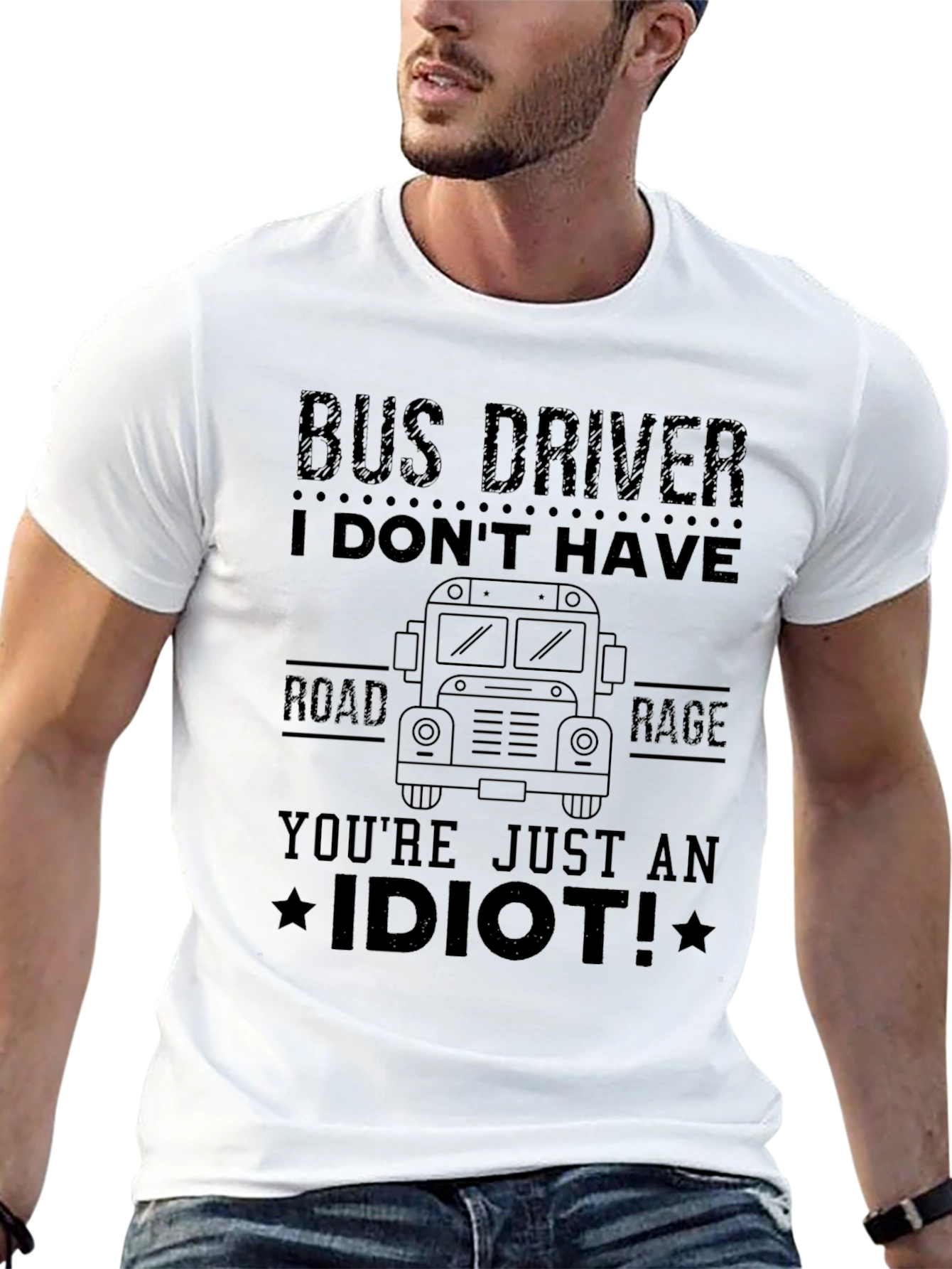 Bus Driver Rage Black T-Shirt