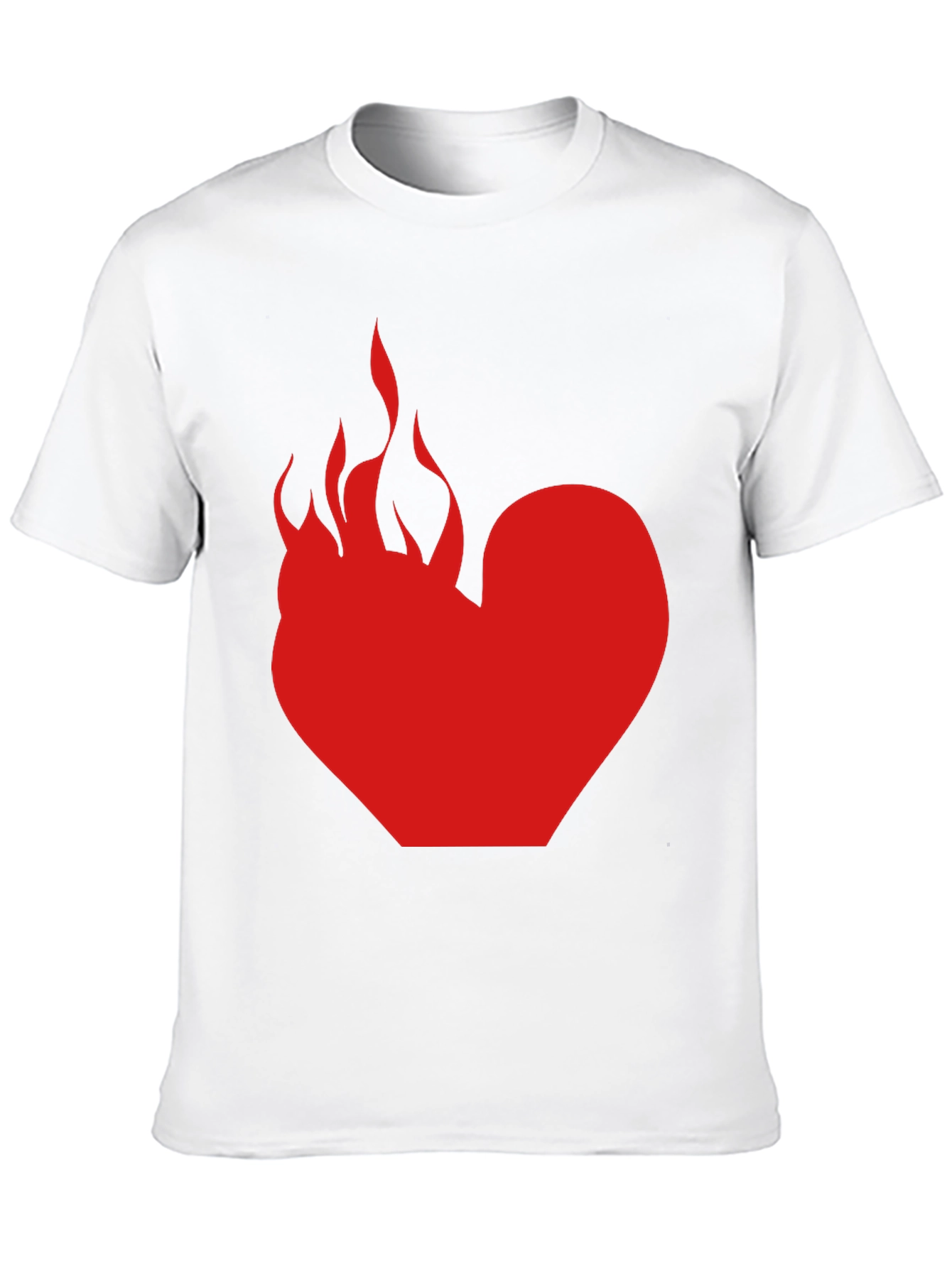 Flaming Heart Graphic Tee - Bold Black T-Shirt