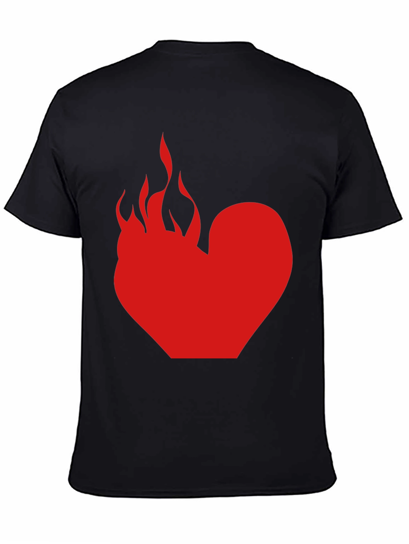 Flaming Heart Graphic Tee - Bold Black T-Shirt