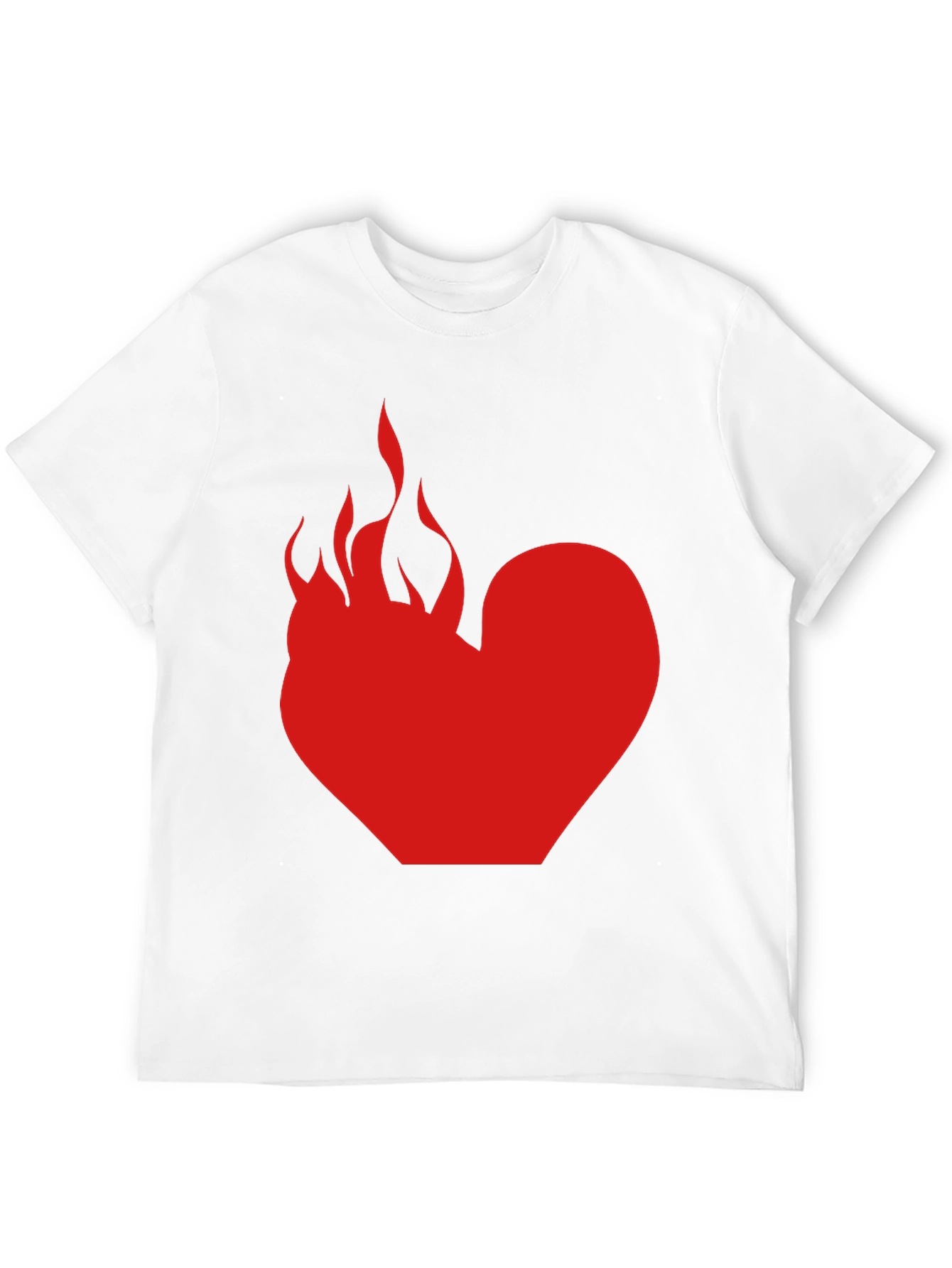 Flaming Heart Graphic Tee - Bold Black T-Shirt