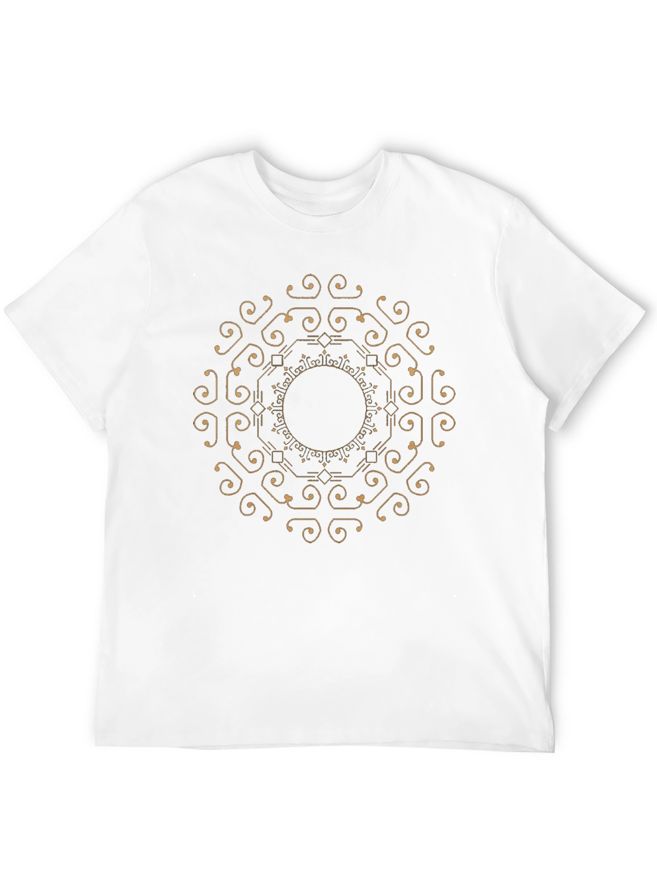 Geometric Mandala Graphic Tee - Stylish Black T-Shirt