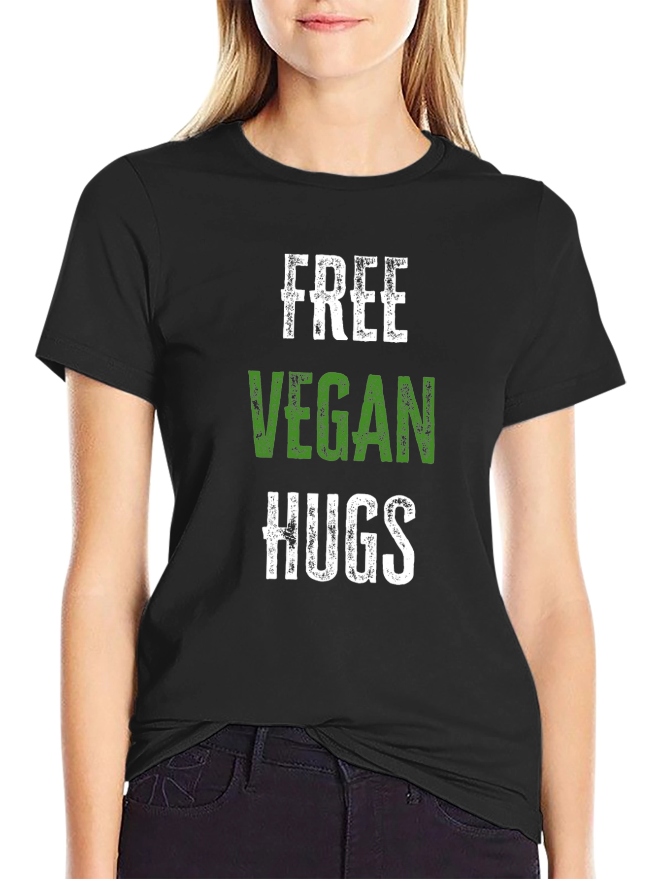 Free Vegan Hugs Graphic T-Shirt - Soft Cotton Tee