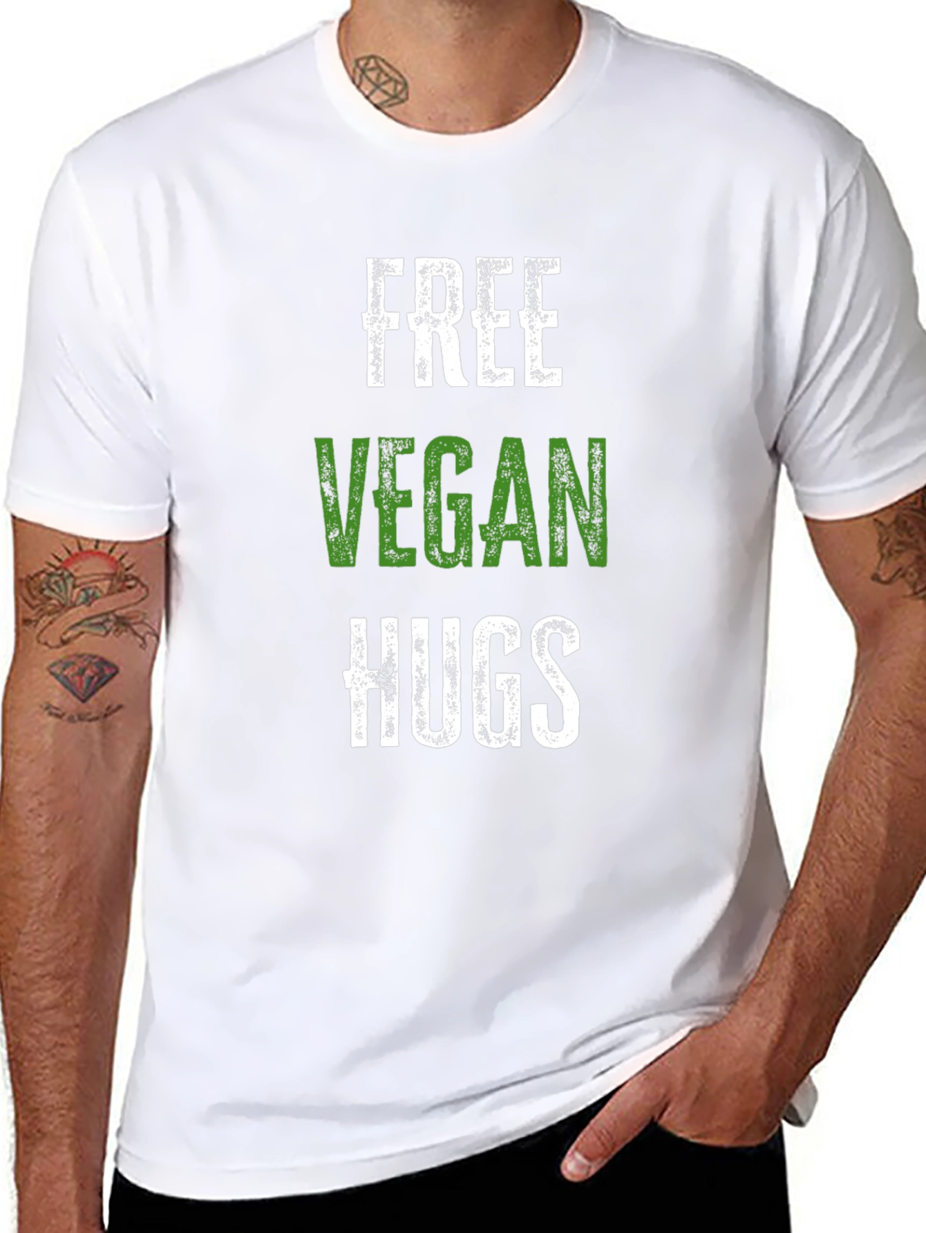 Free Vegan Hugs Graphic T-Shirt - Soft Cotton Tee