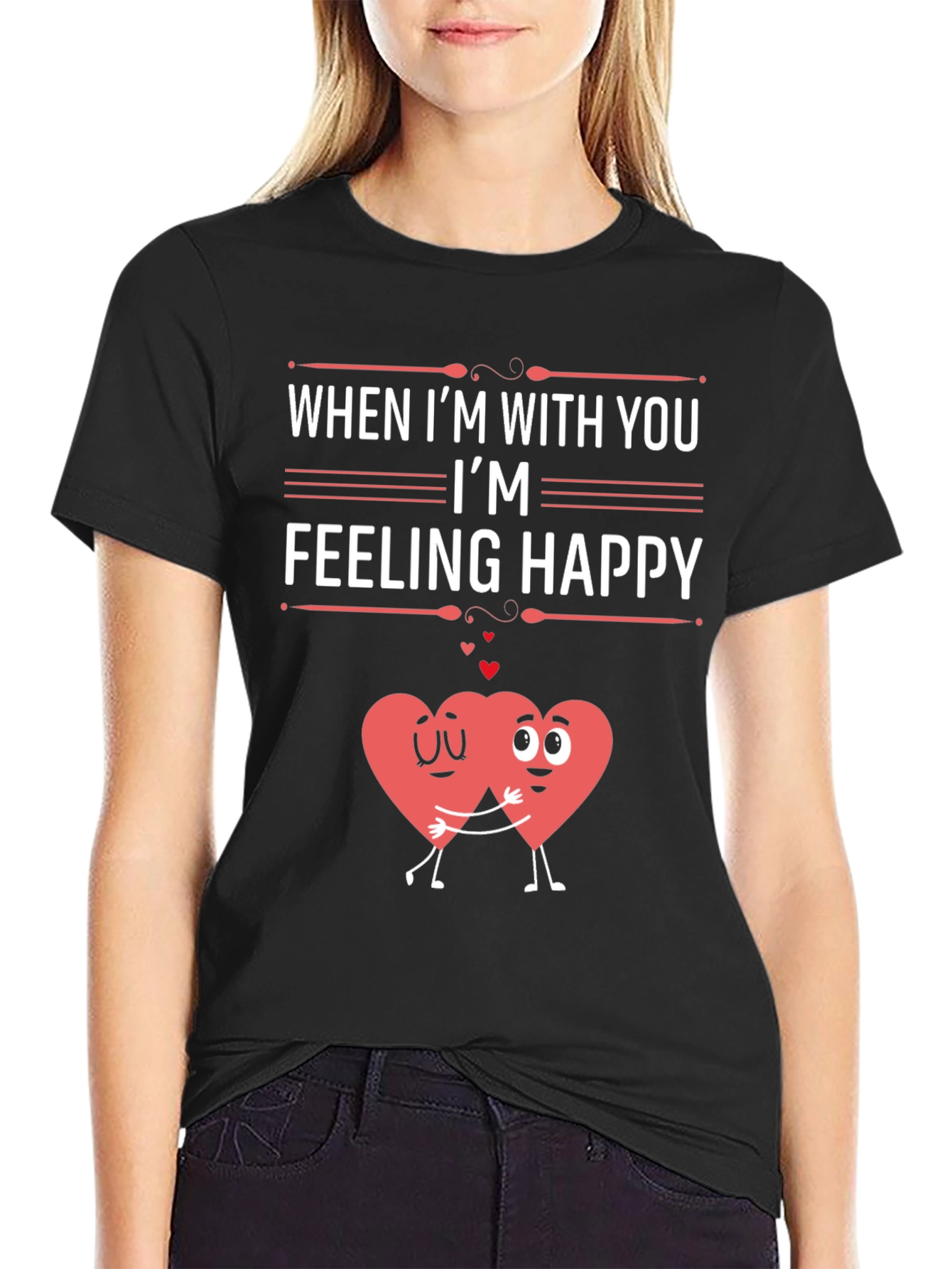 Feeling Happy Graphic T-Shirt - Valentines Day