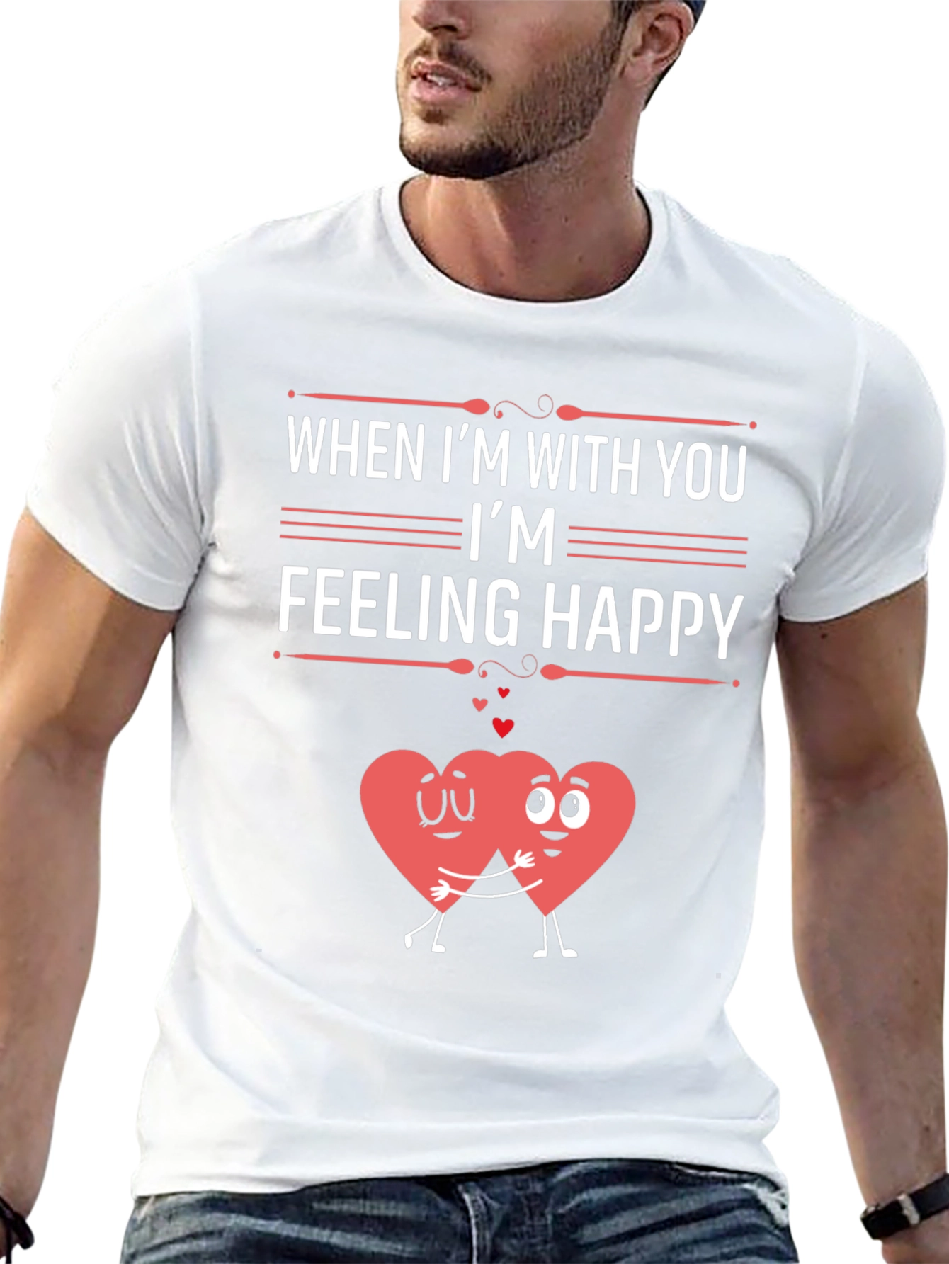 Feeling Happy Graphic T-Shirt - Valentines Day