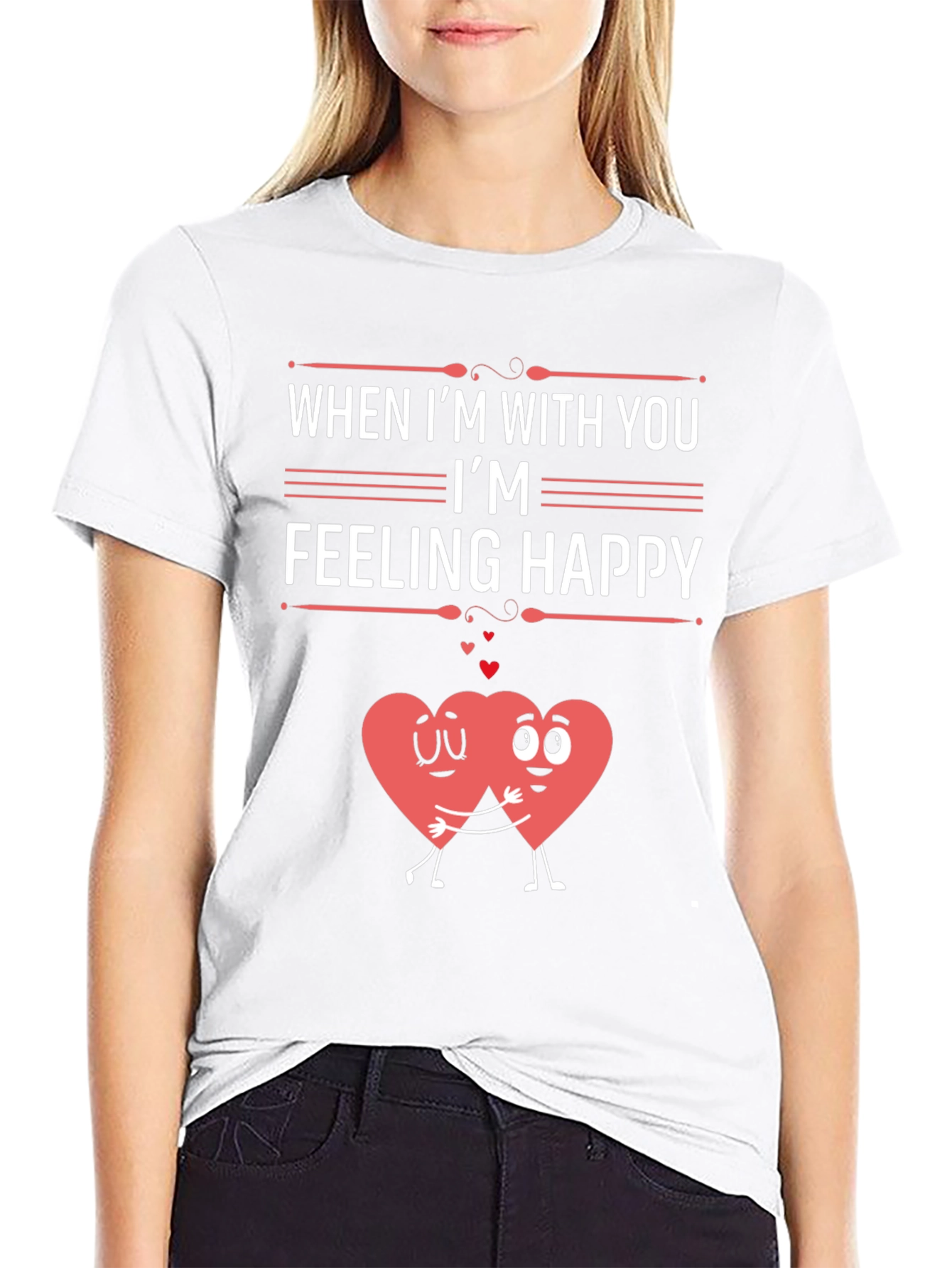 Feeling Happy Graphic T-Shirt - Valentines Day