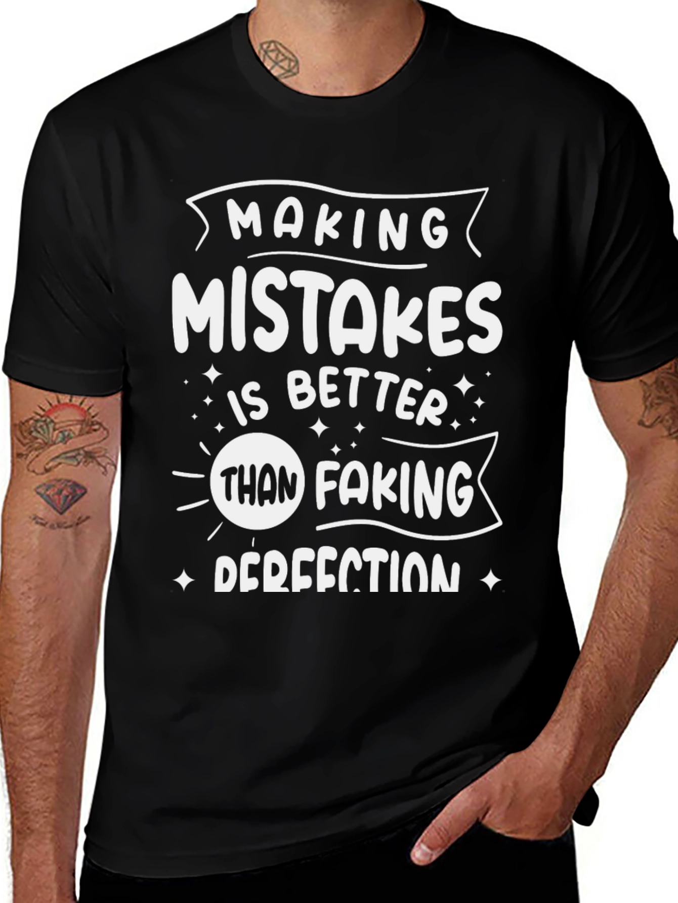 Making Mistakes T-Shirt - Black Graphic Tee