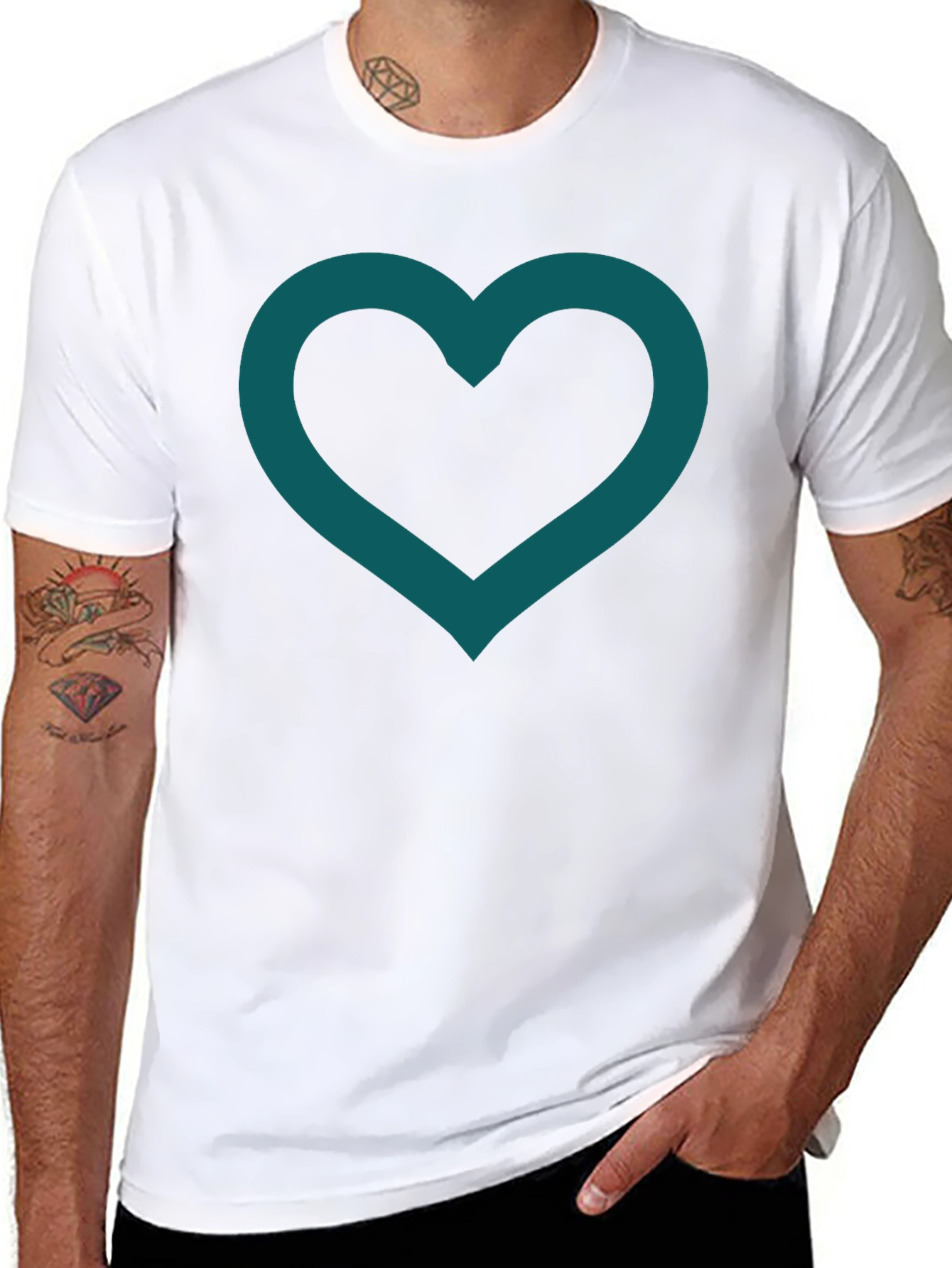 Heart Outline Tee - Modern Minimalist Design