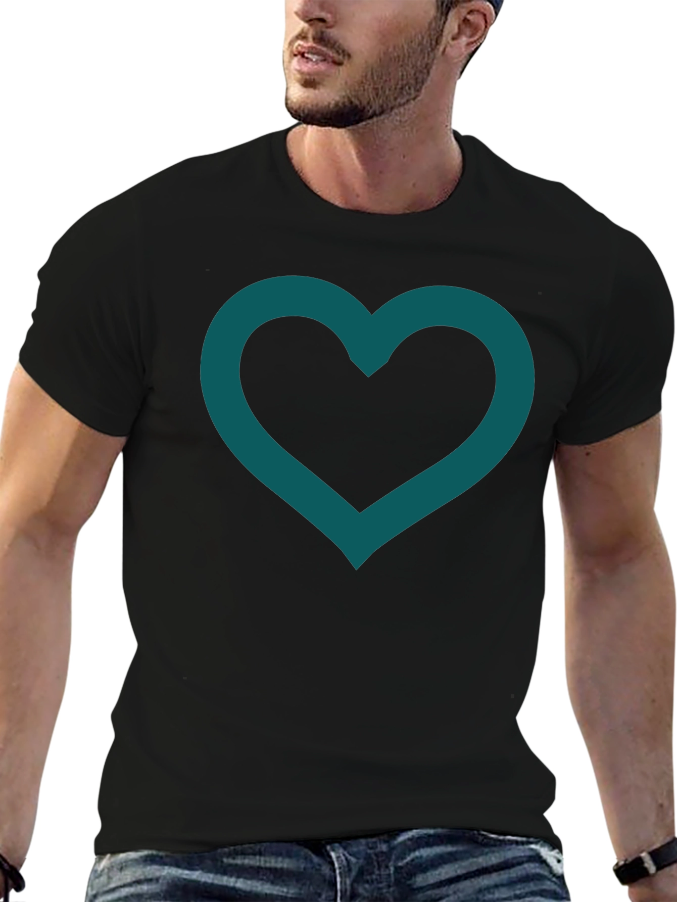 Heart Outline Tee - Modern Minimalist Design