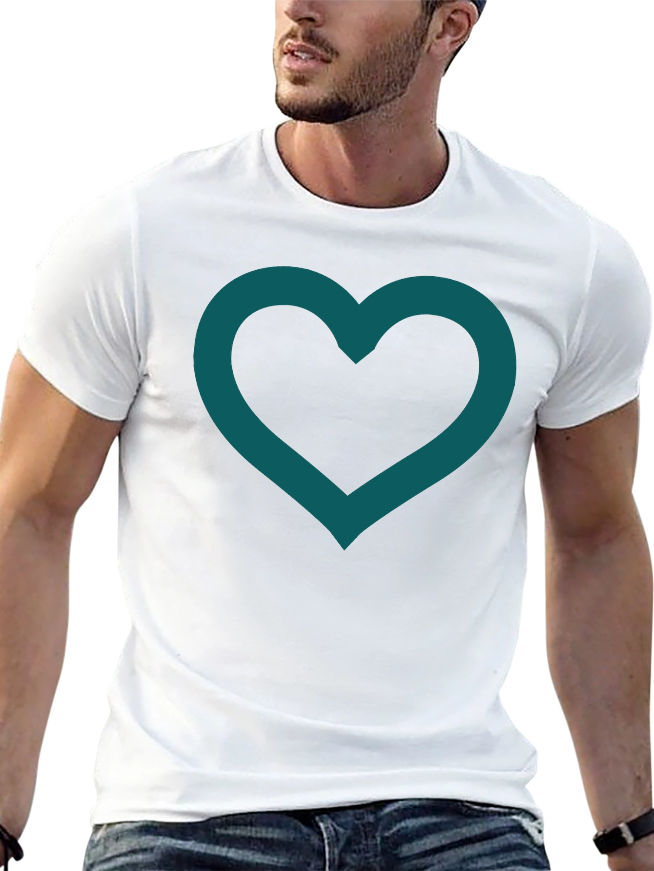 Heart Outline Tee - Modern Minimalist Design