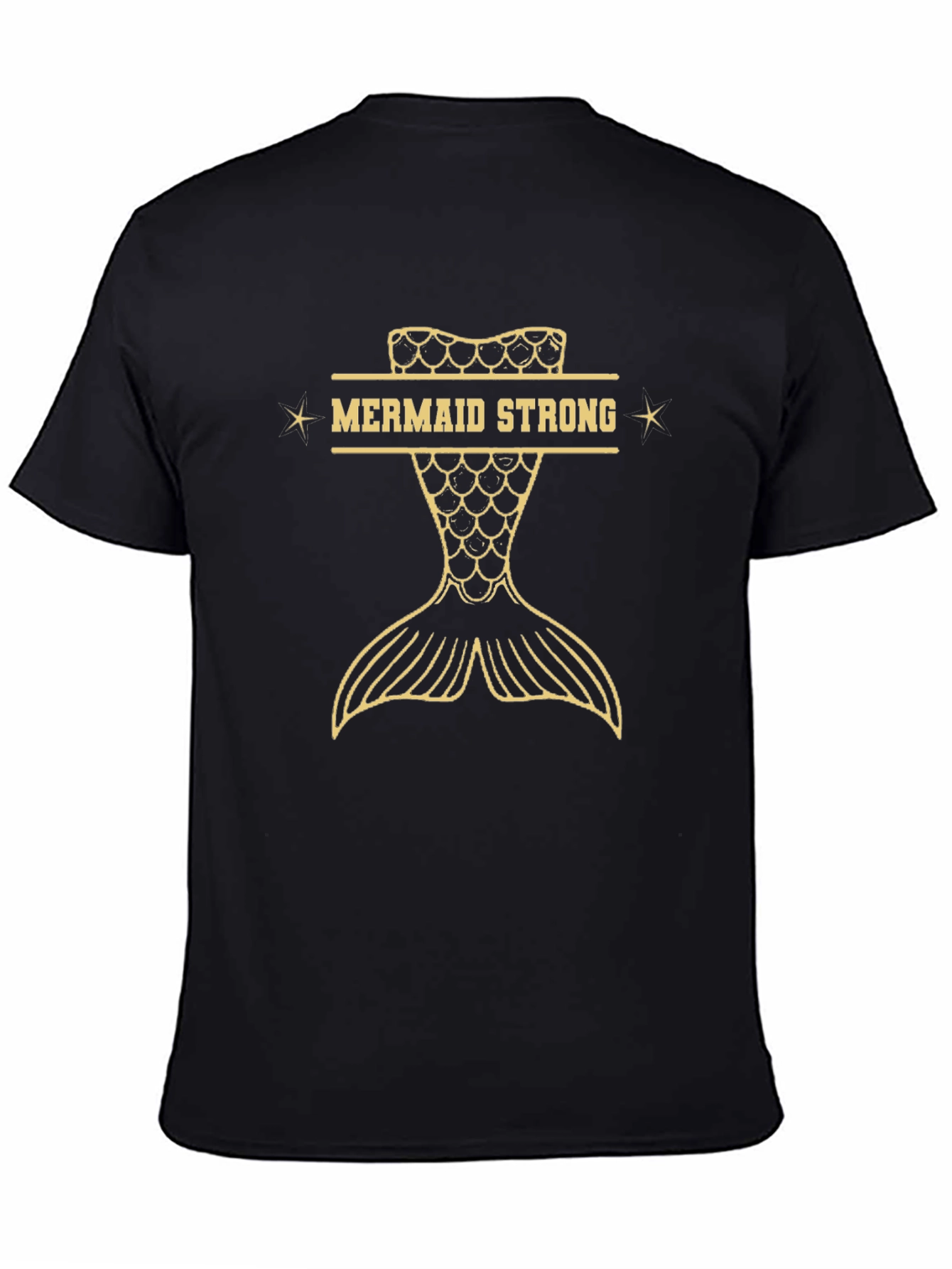 Mermaid Strong Graphic T-Shirt - Black Cotton Tee