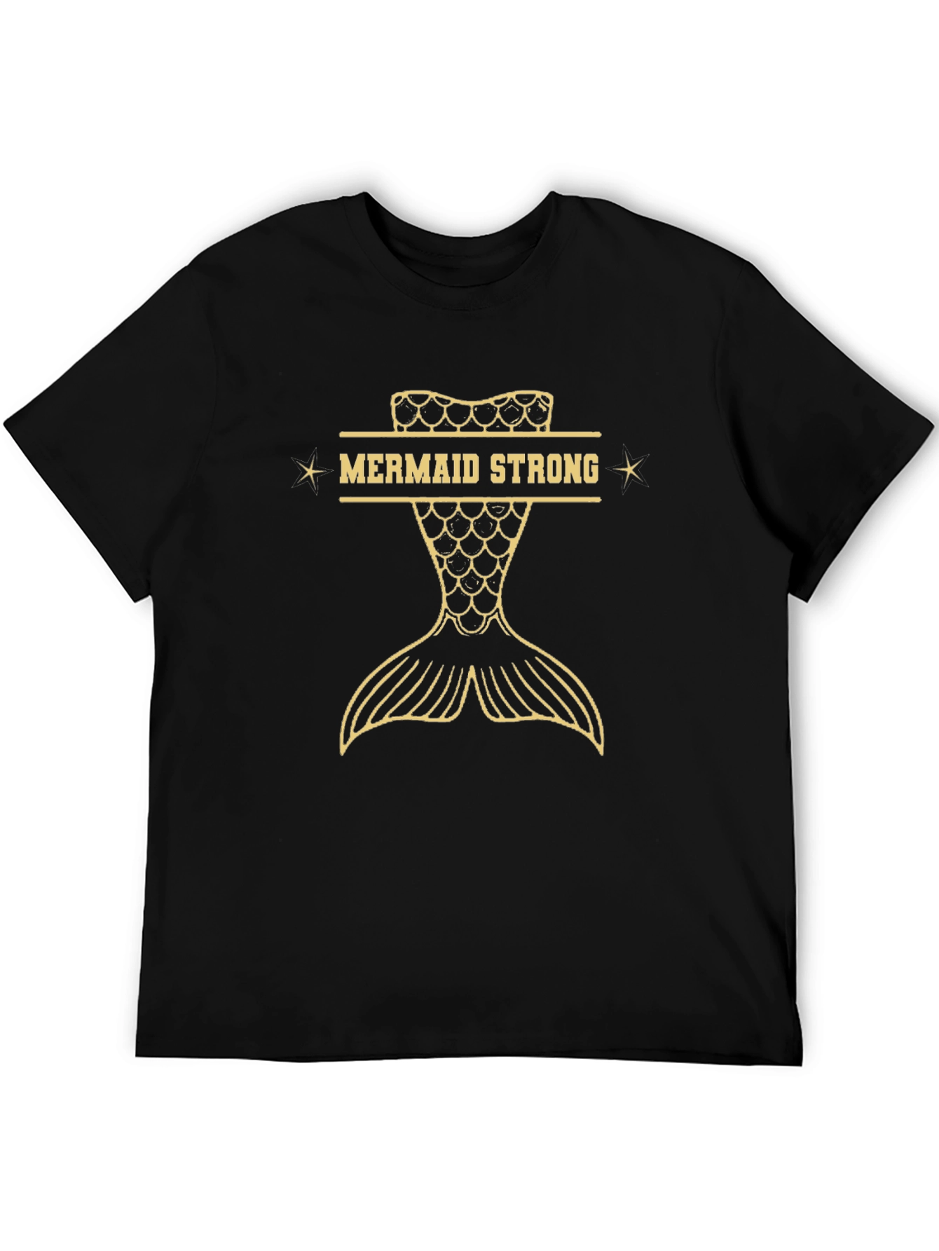 Mermaid Strong Graphic T-Shirt - Black Cotton Tee
