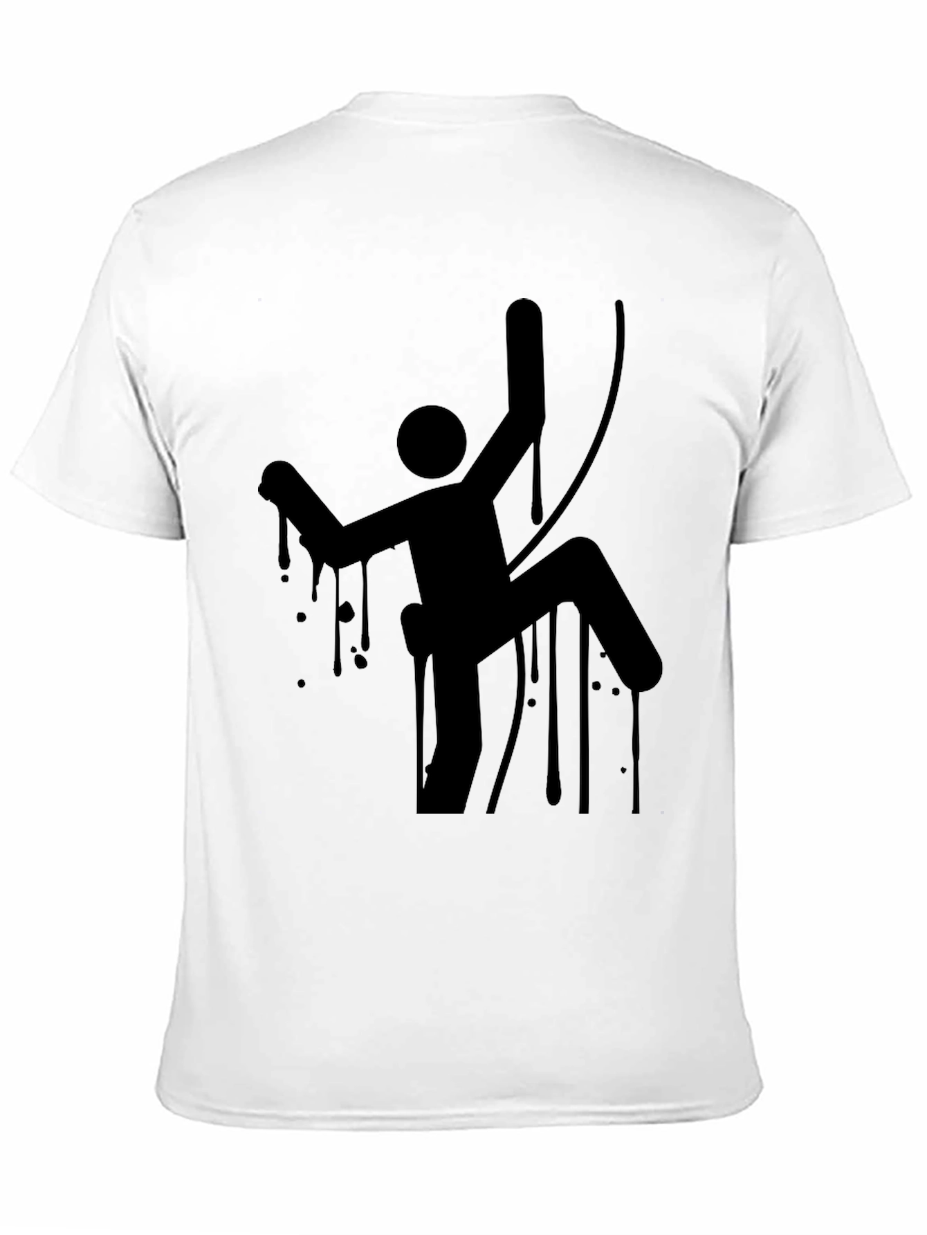 Climbing Man Graphic Tee - Black Cotton T-Shirt