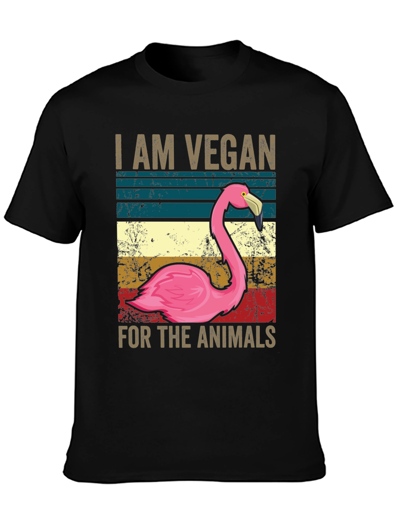 Vegan Flamingo Graphic Tee - Animal Lover Shirt