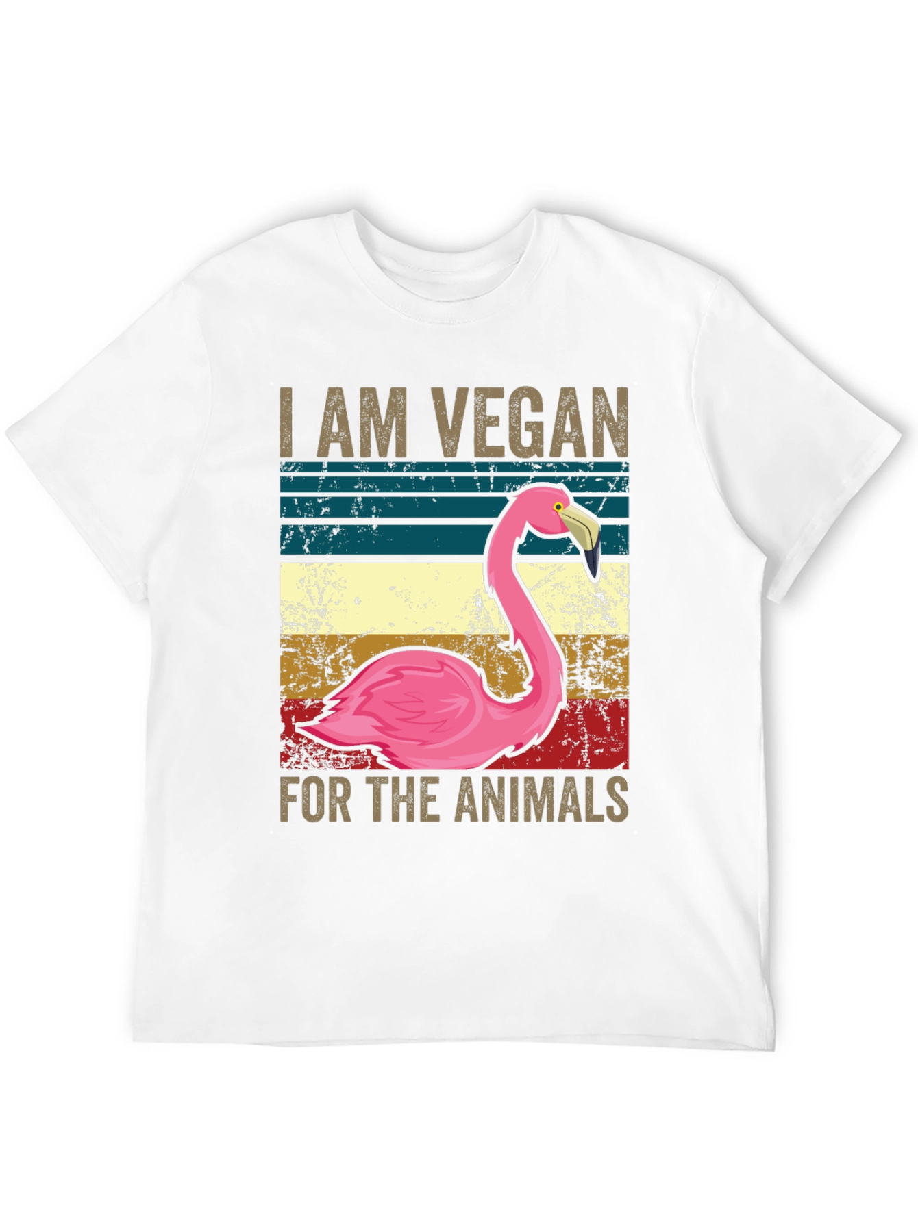 Vegan Flamingo Graphic Tee - Animal Lover Shirt