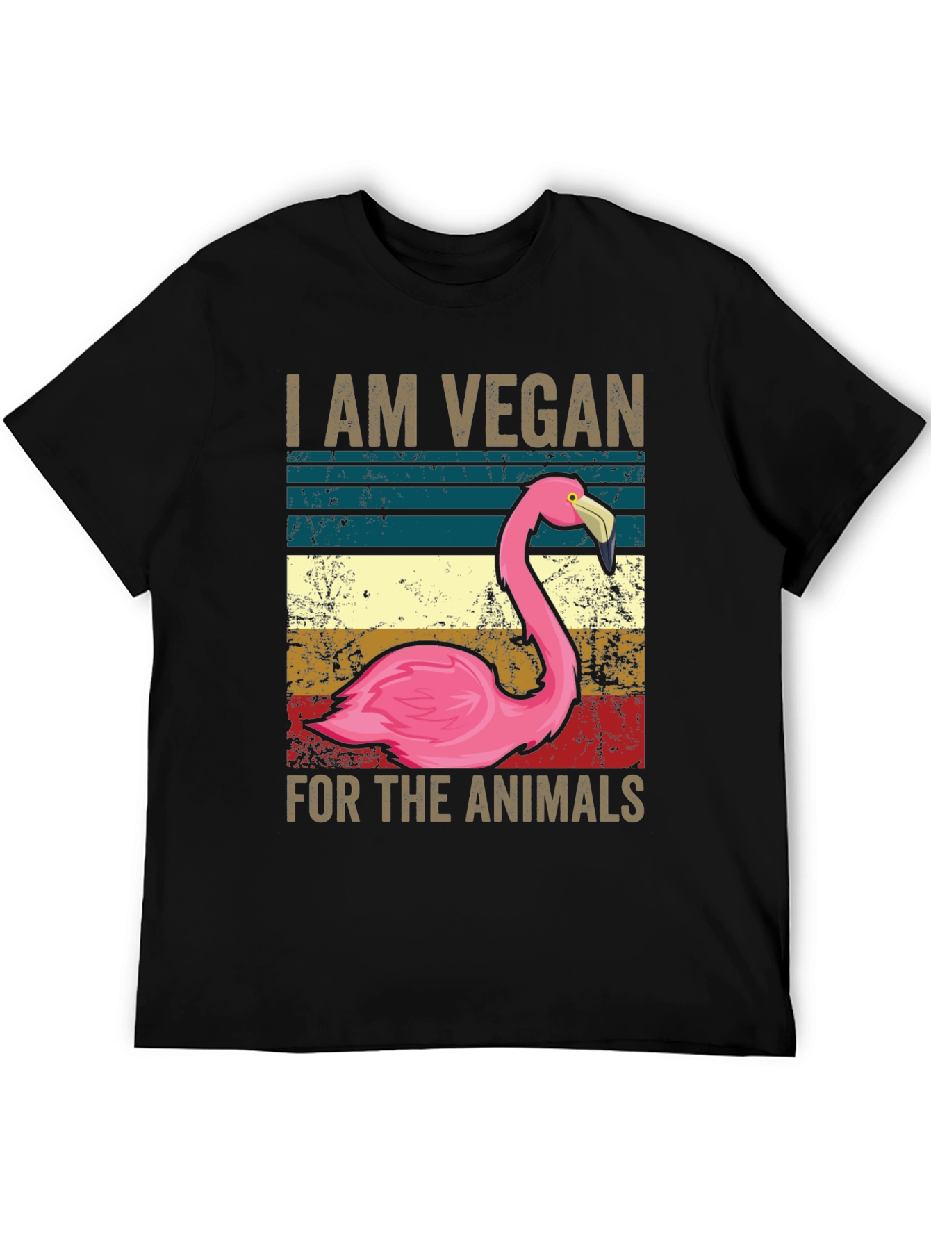 Vegan Flamingo Graphic Tee - Animal Lover Shirt