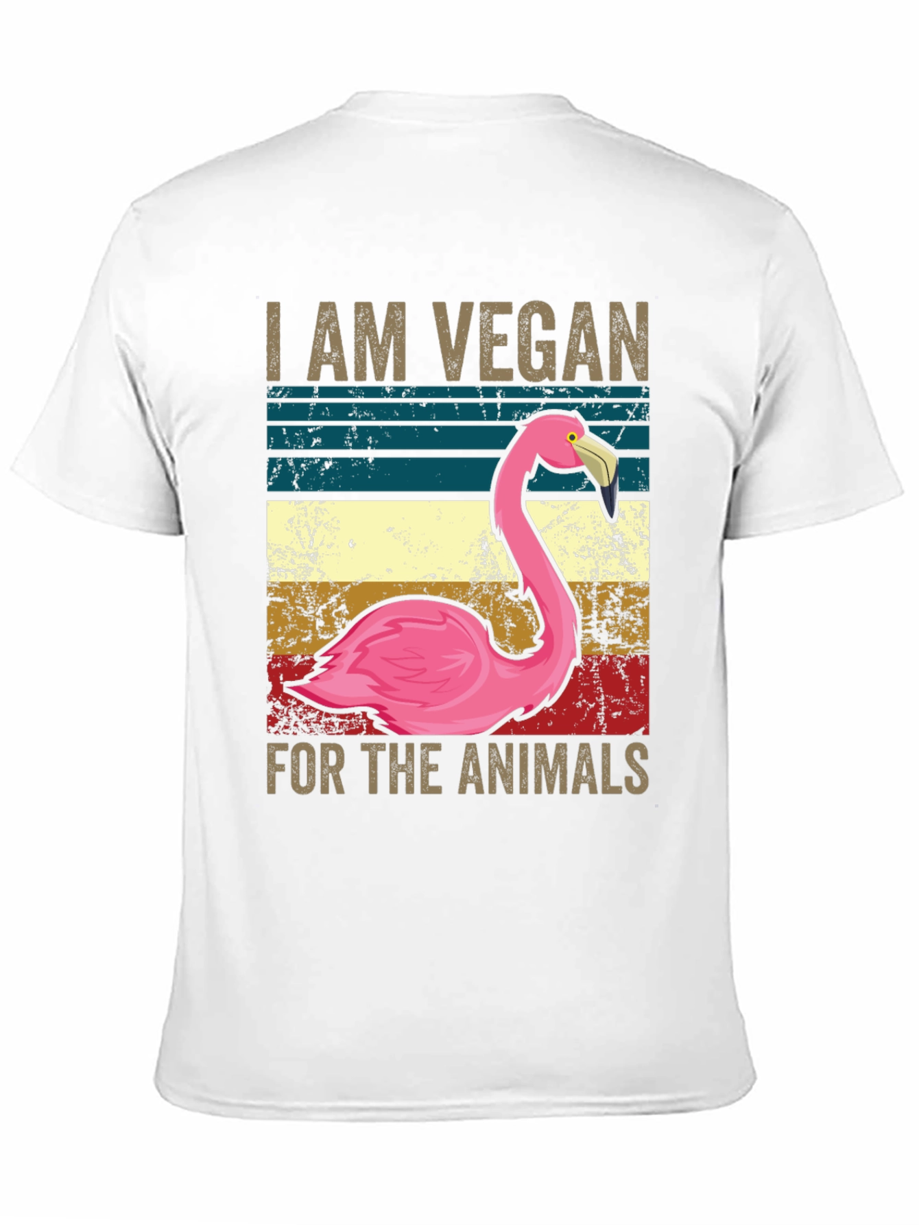 Vegan Flamingo Graphic Tee - Animal Lover Shirt