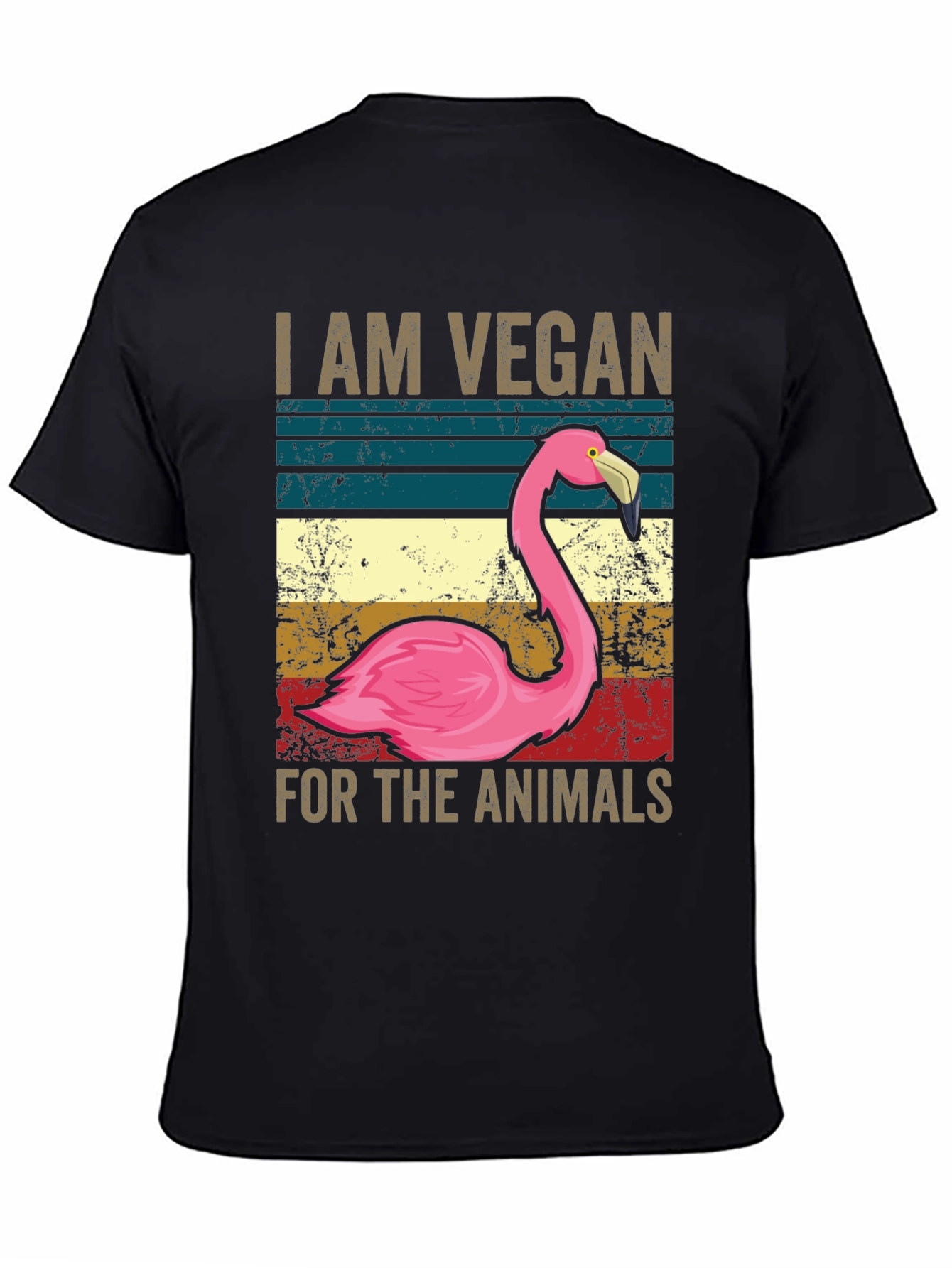Vegan Flamingo Graphic Tee - Animal Lover Shirt
