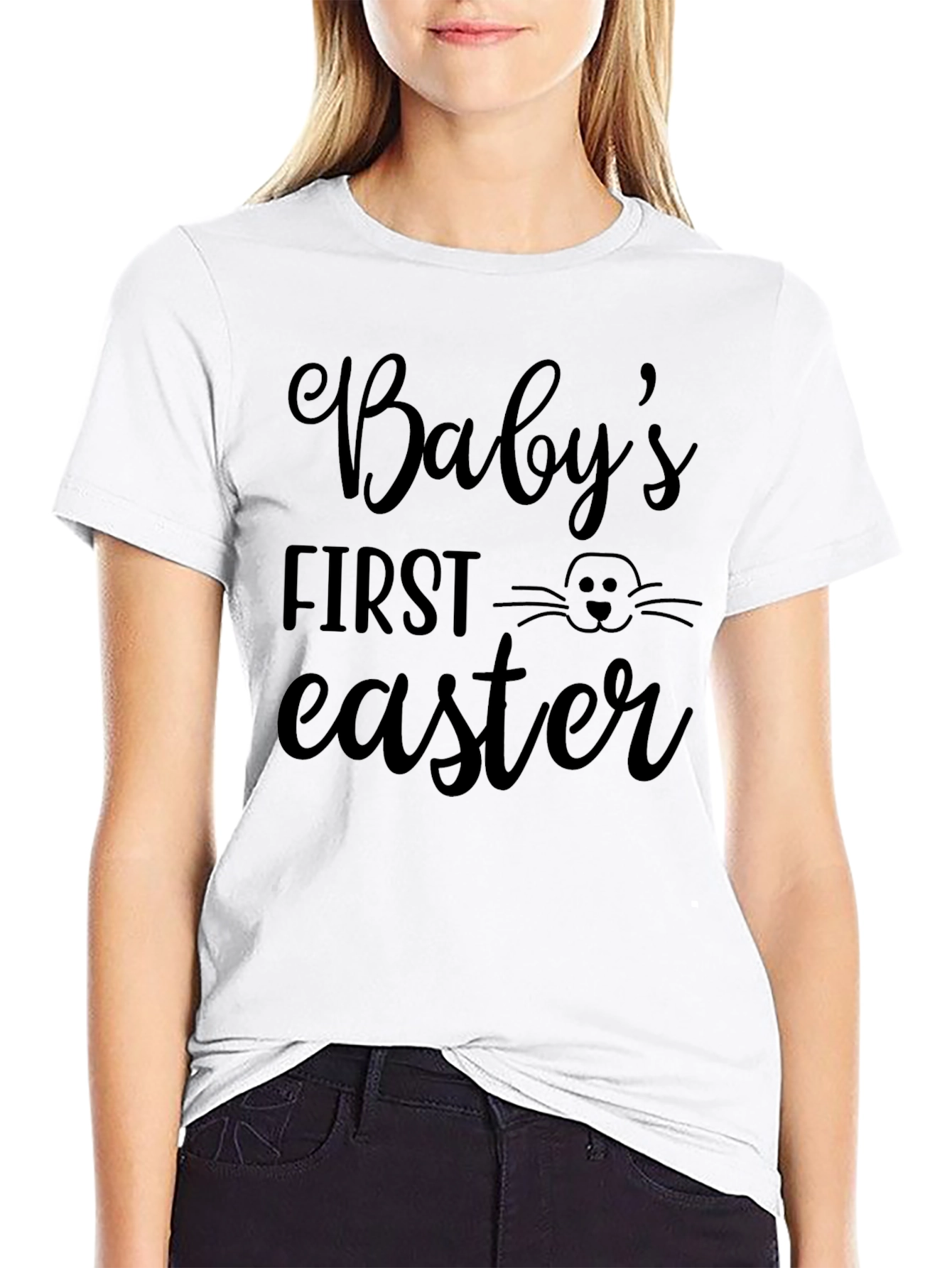Babys First Easter T-Shirt - Cute Bunny Design