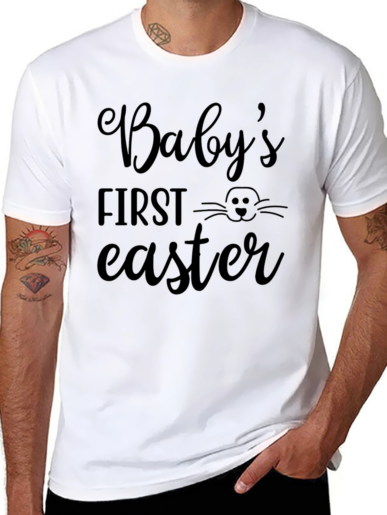 Babys First Easter T-Shirt - Cute Bunny Design