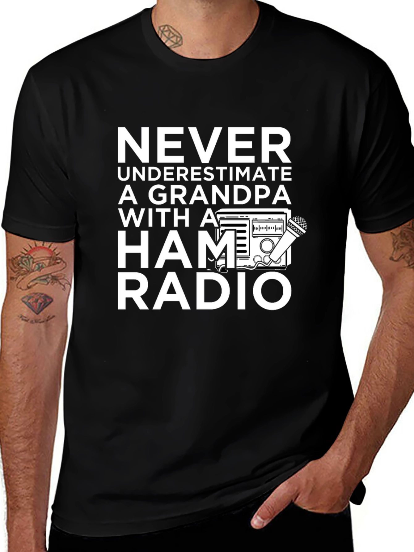 Grandpa Ham Radio T-Shirt - Never Underestimate