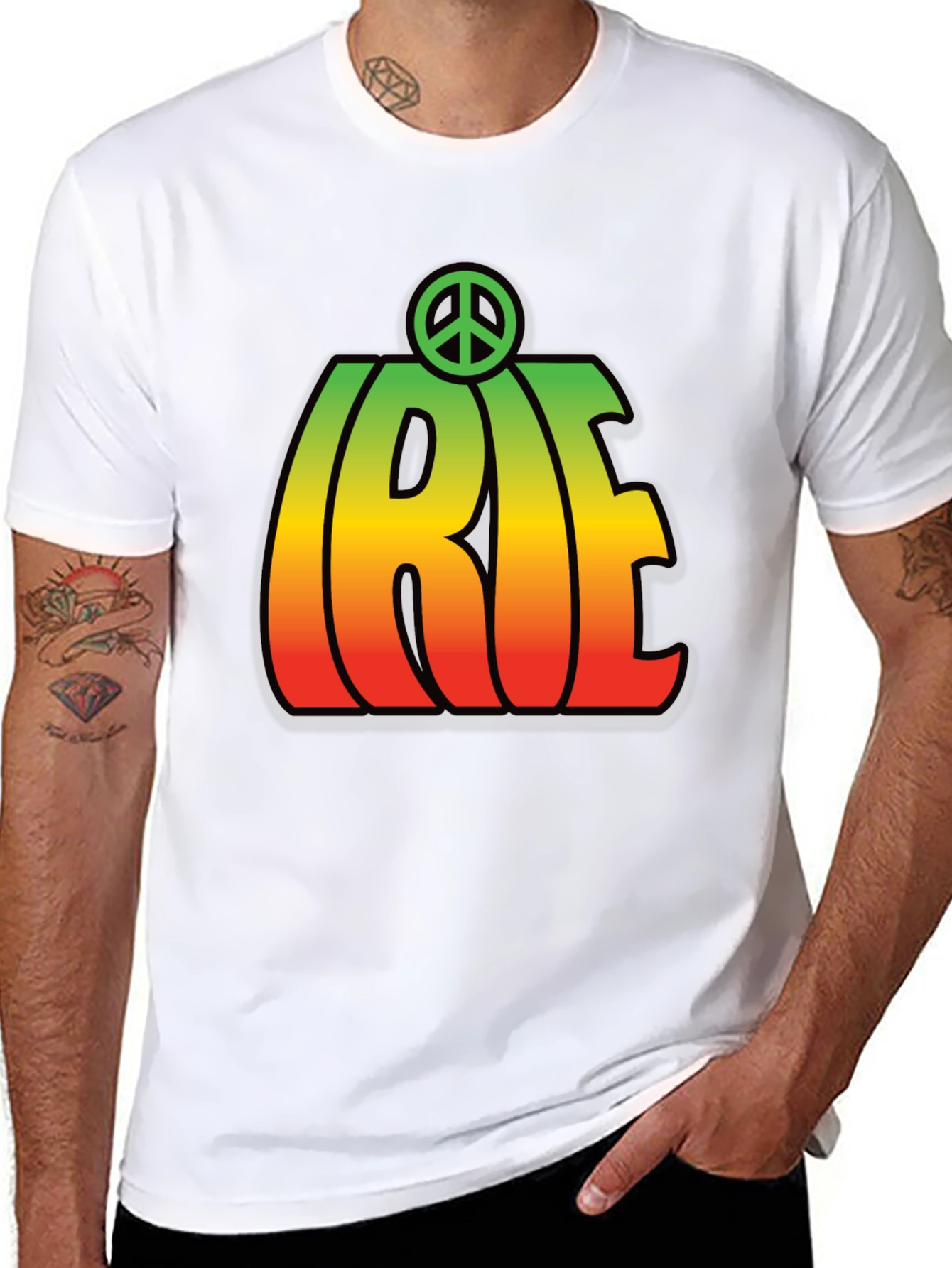 Irie Rasta T-Shirt with Peace Sign Black