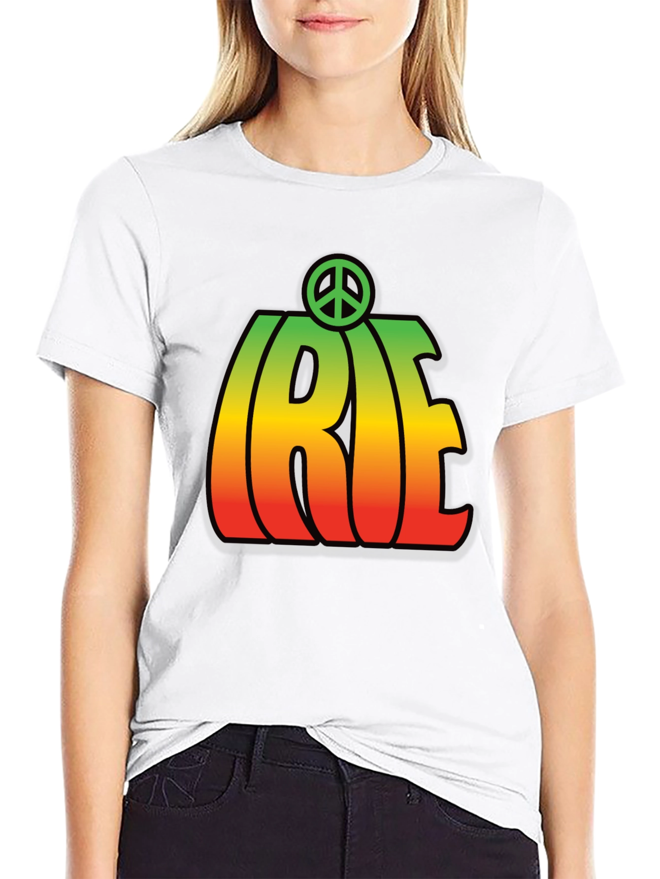 Irie Rasta T-Shirt with Peace Sign Black