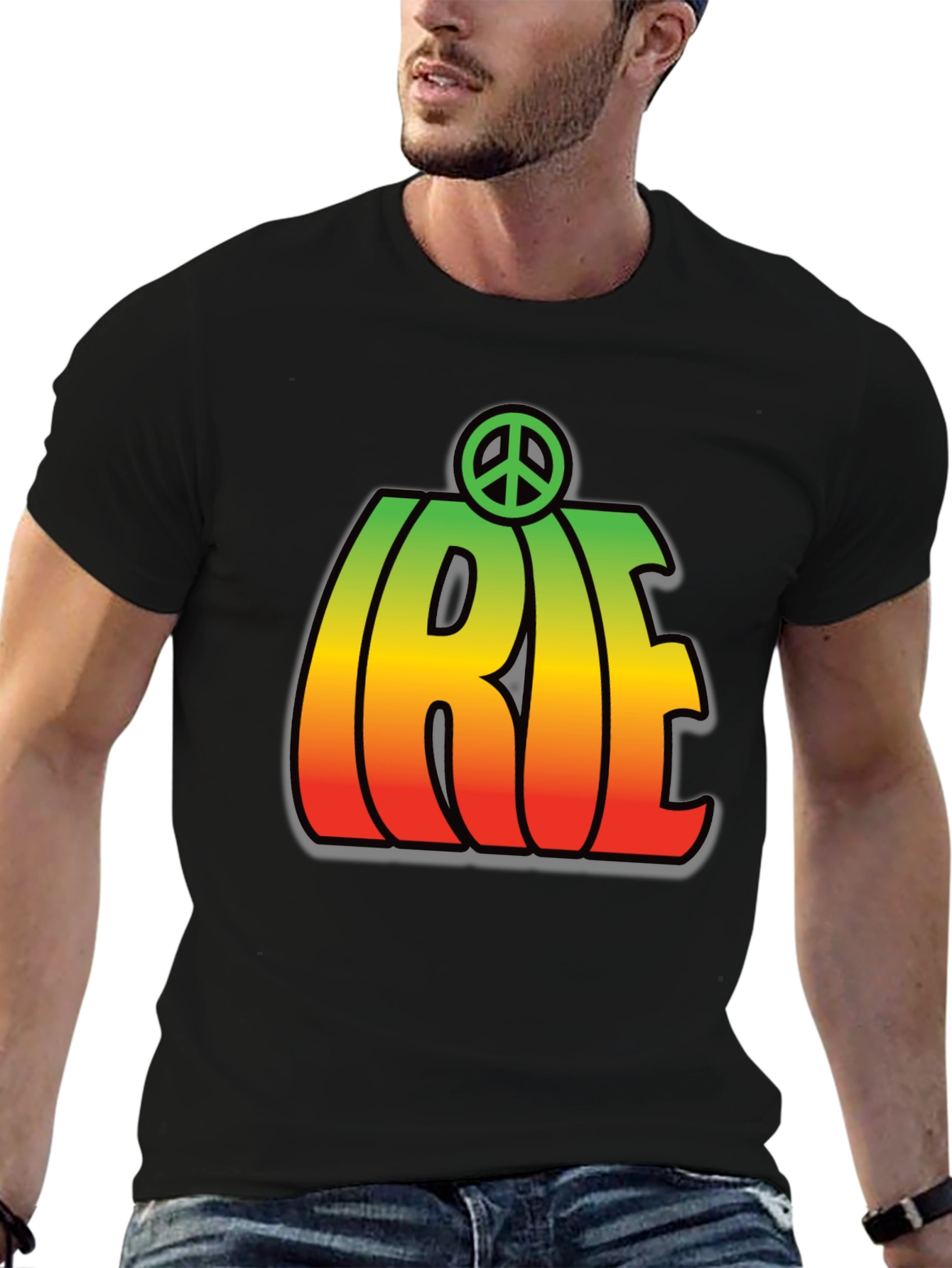 Irie Rasta T-Shirt with Peace Sign Black