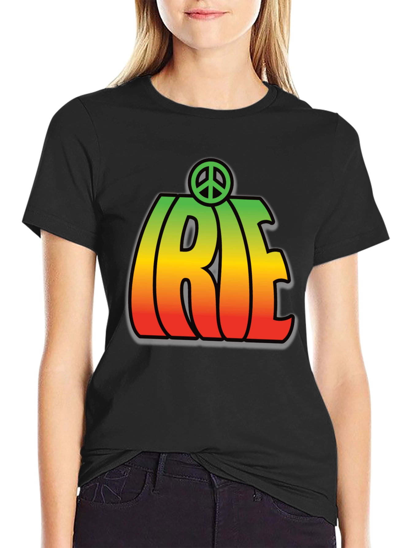 Irie Rasta T-Shirt with Peace Sign Black