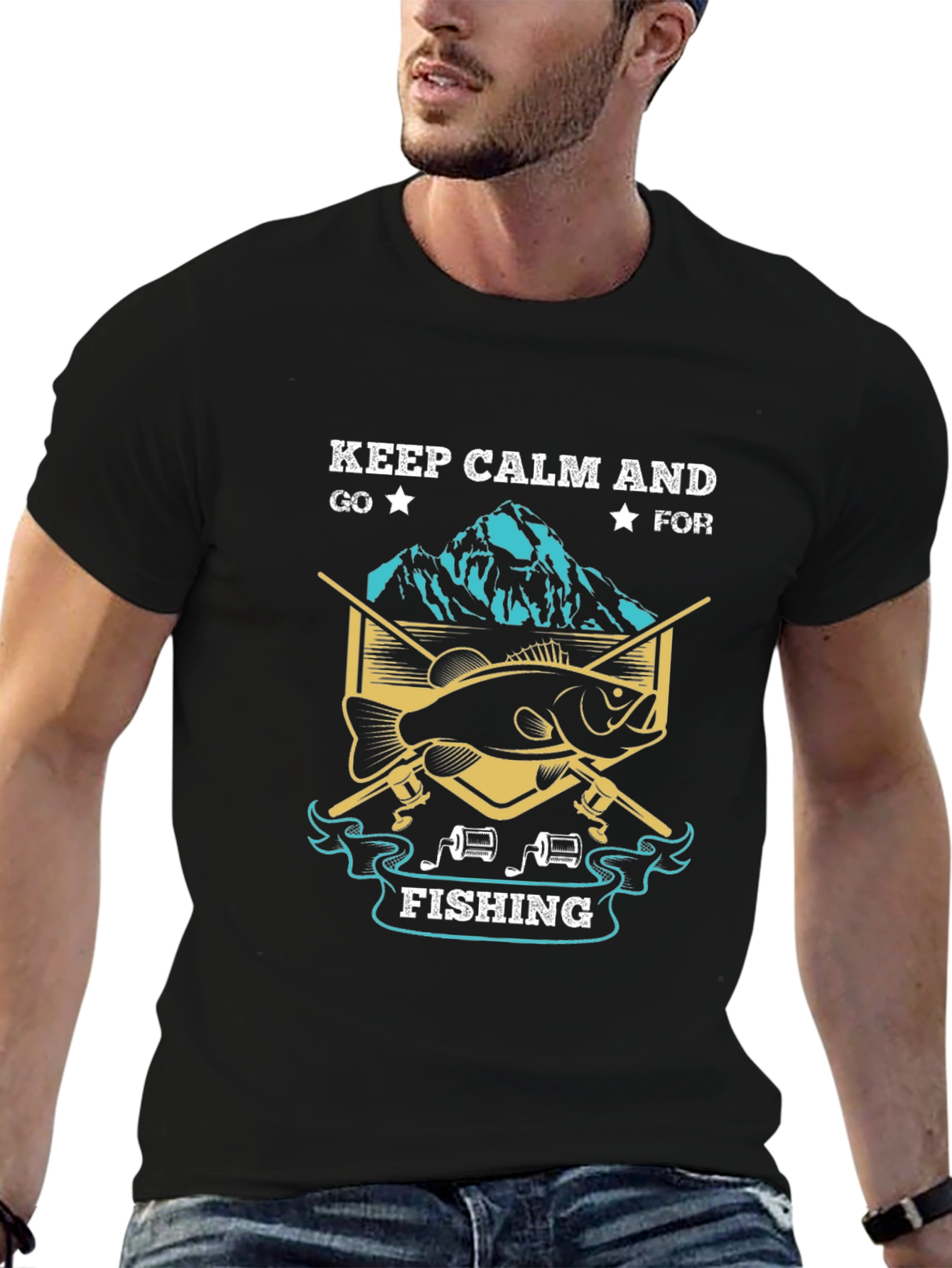 Keep Calm Fishing T-Shirt Black