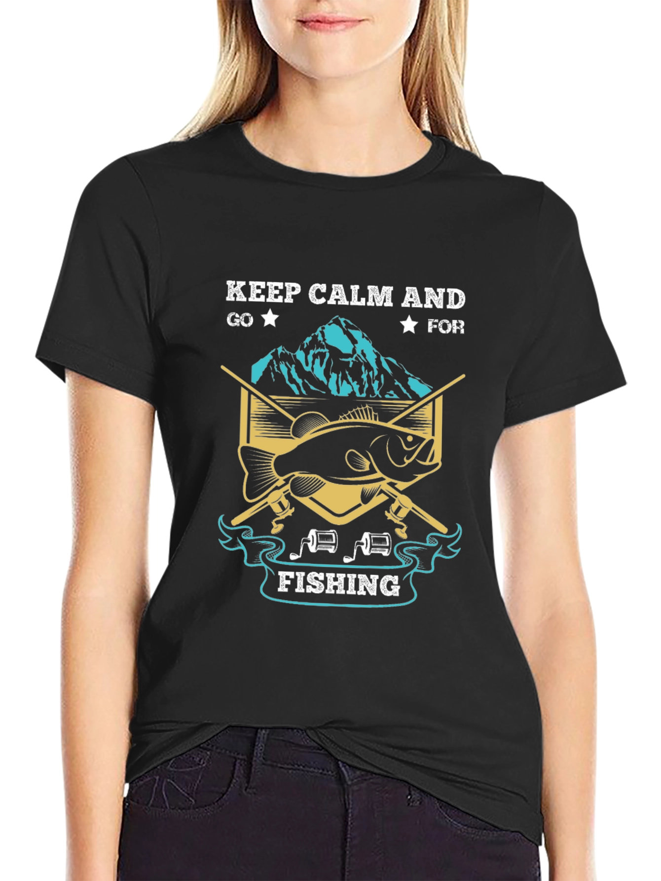 Keep Calm Fishing T-Shirt Black