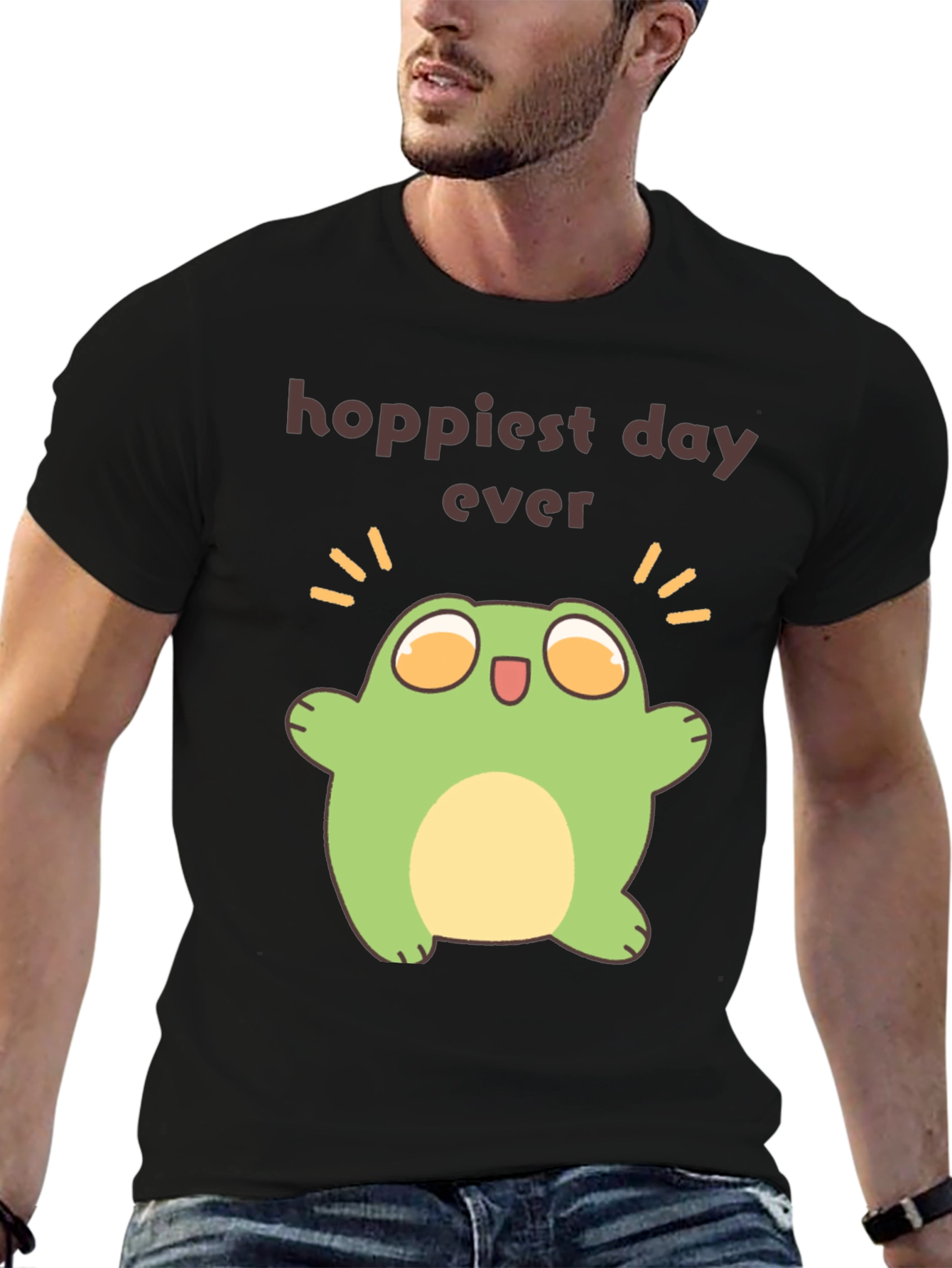 Hoppiest Day Ever Frog T-Shirt - Black