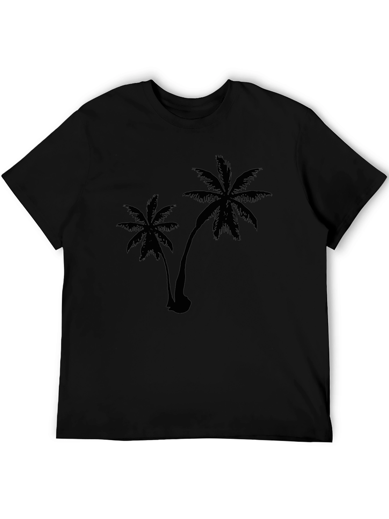 Mens Black Palm Tree Graphic T-Shirt