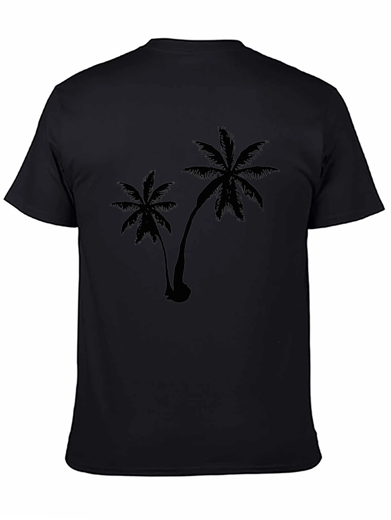Mens Black Palm Tree Graphic T-Shirt
