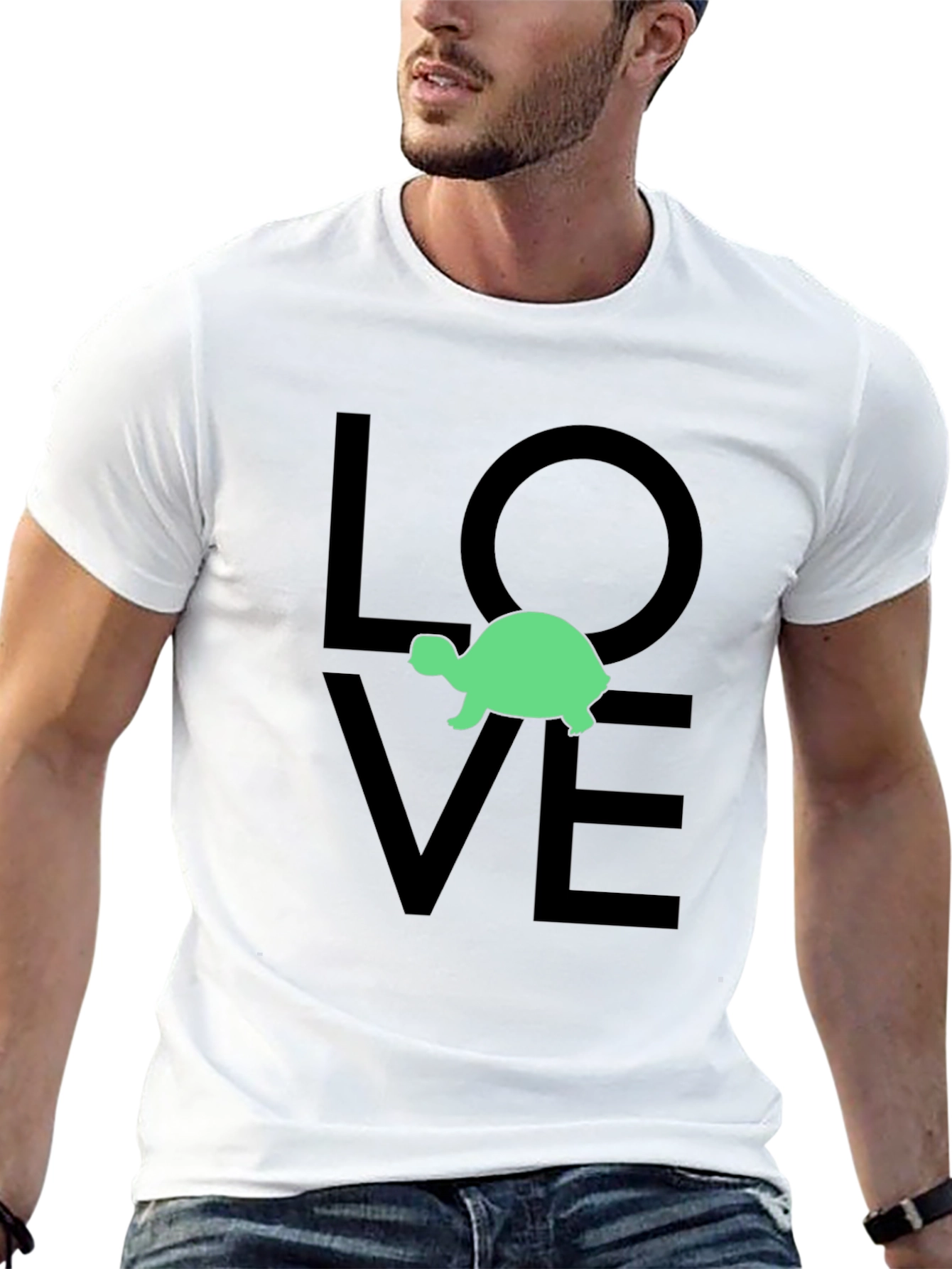 Turtle Love Graphic Tee - Black Cotton T-Shirt