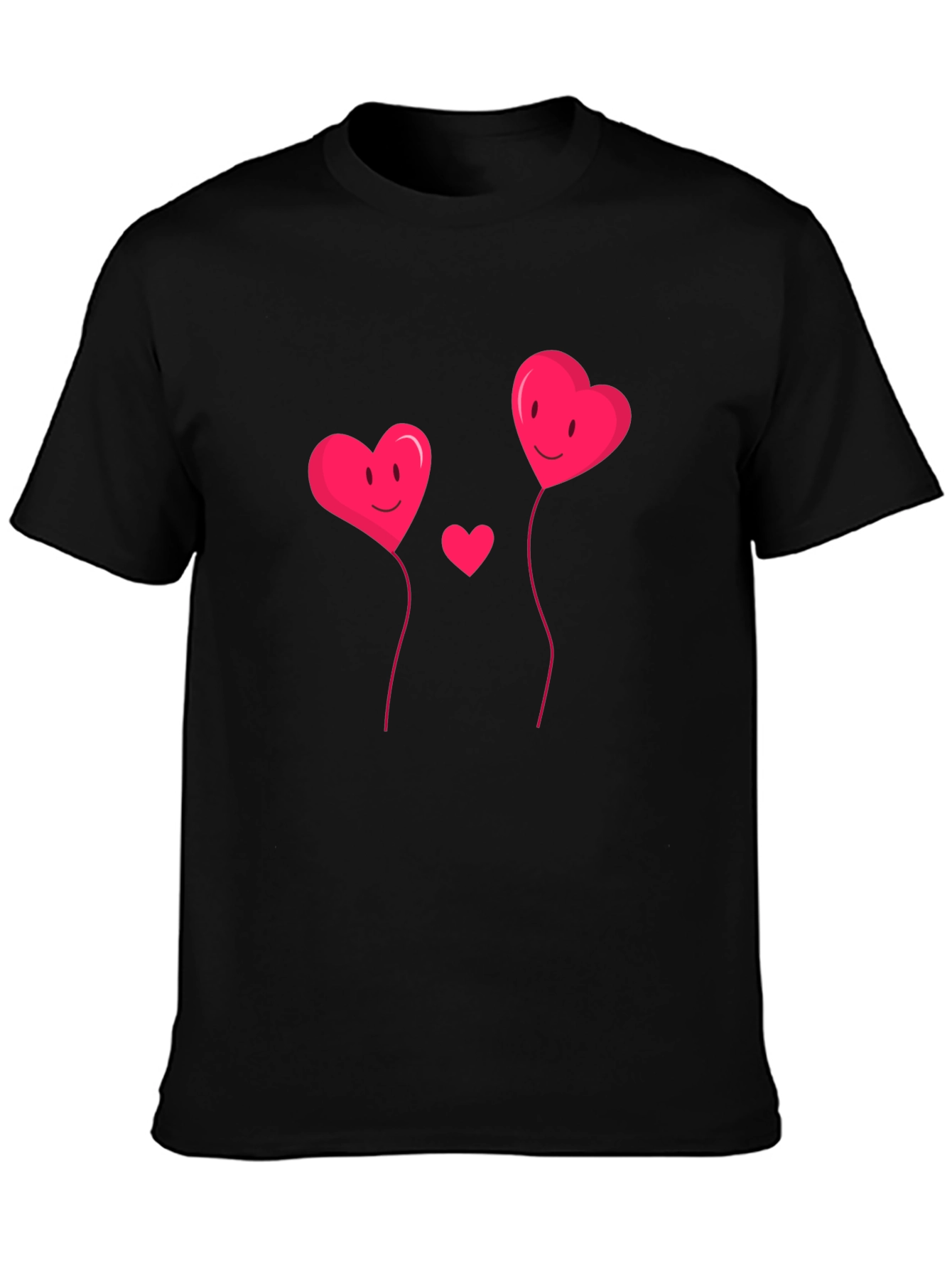 Heart Balloons Black Graphic Tee