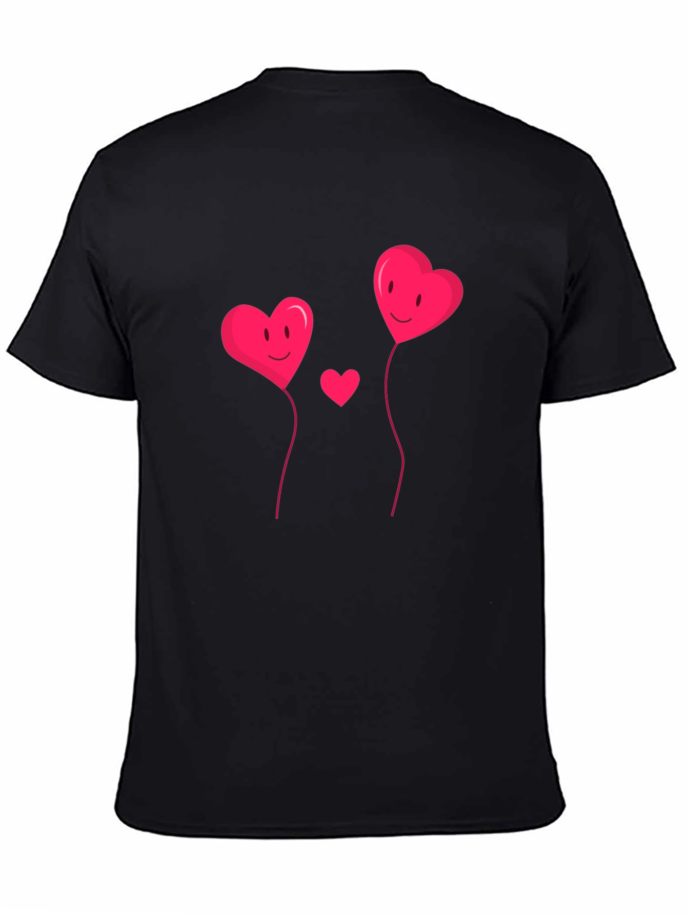 Heart Balloons Black Graphic Tee