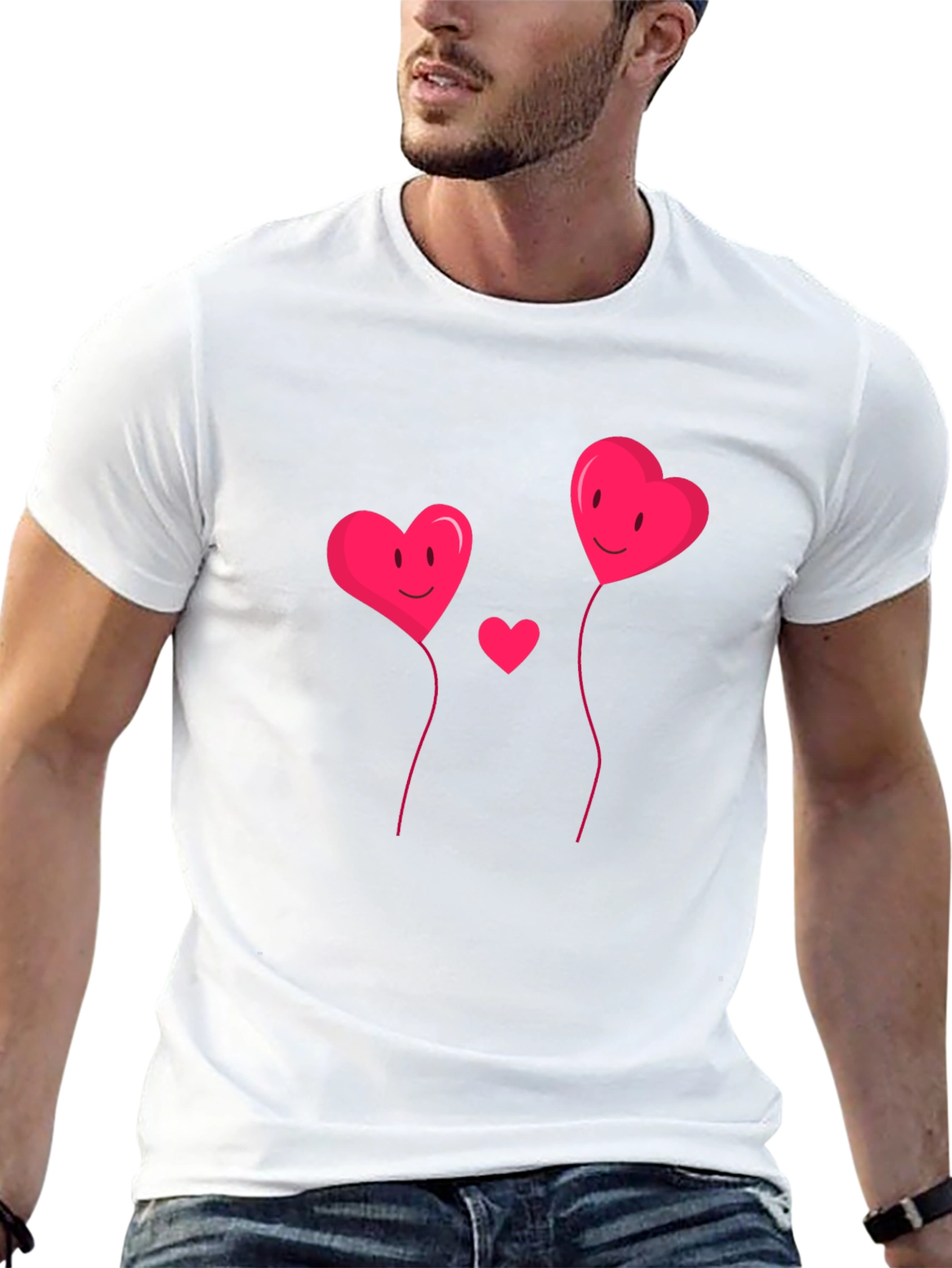 Heart Balloons Black Graphic Tee