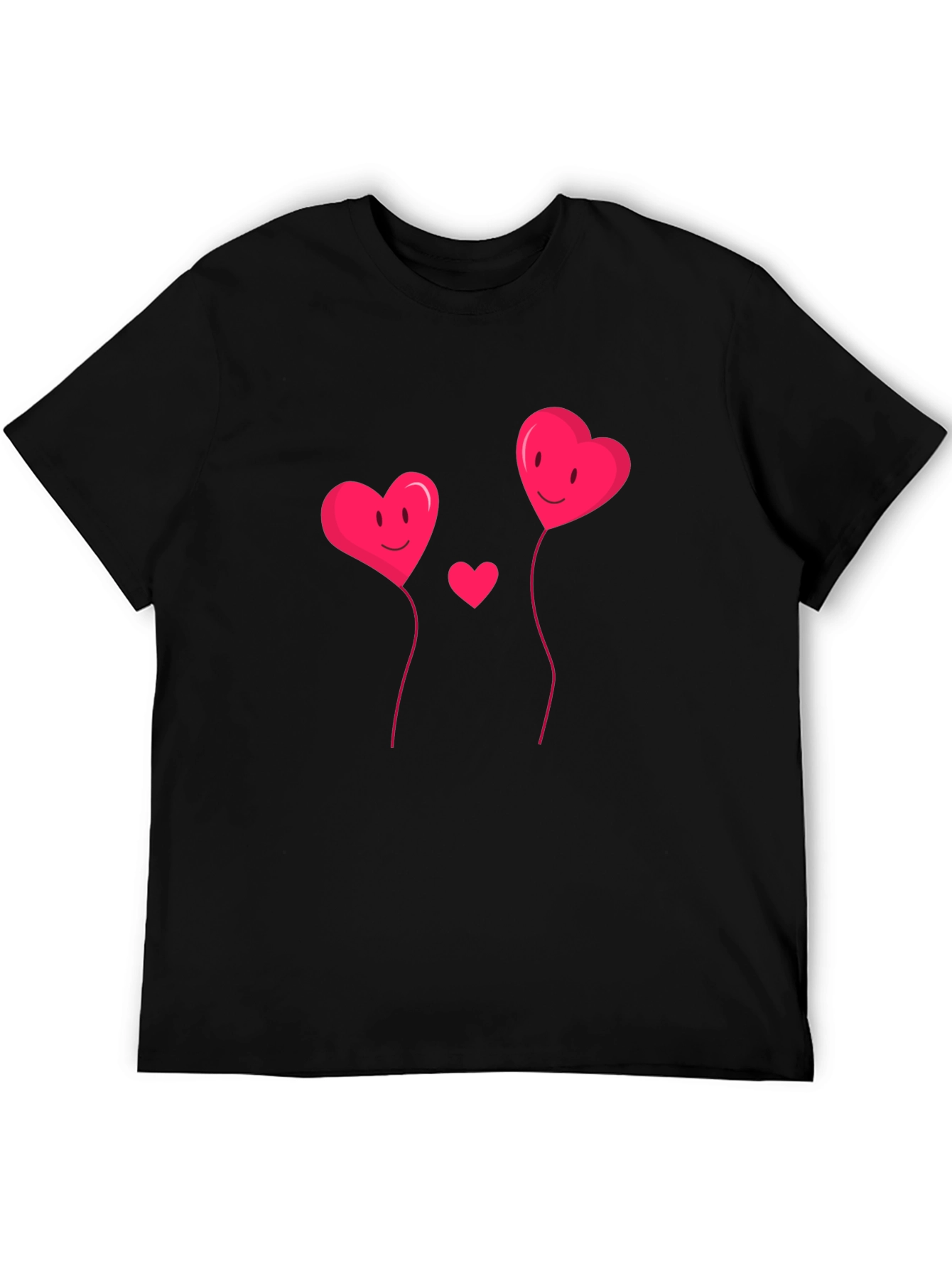 Heart Balloons Black Graphic Tee