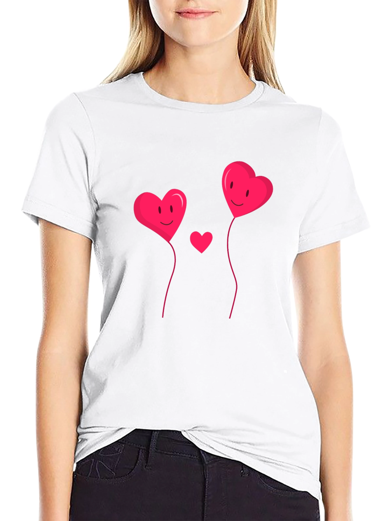 Heart Balloons Black Graphic Tee