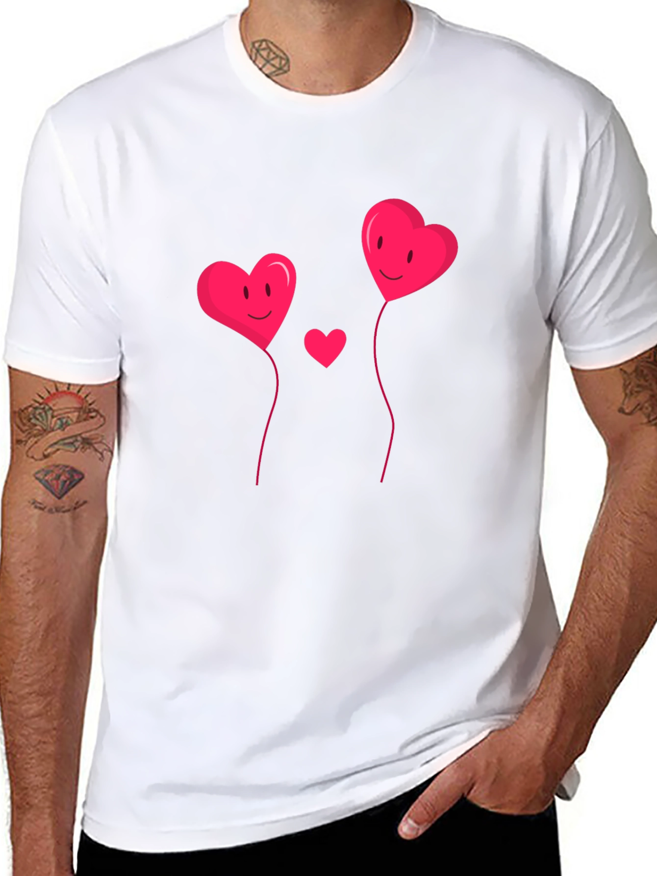 Heart Balloons Black Graphic Tee