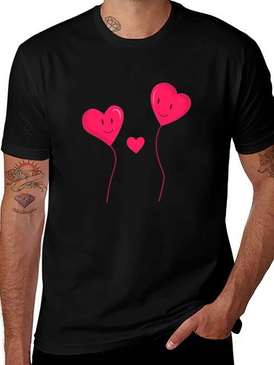 Heart Balloons Black Graphic Tee