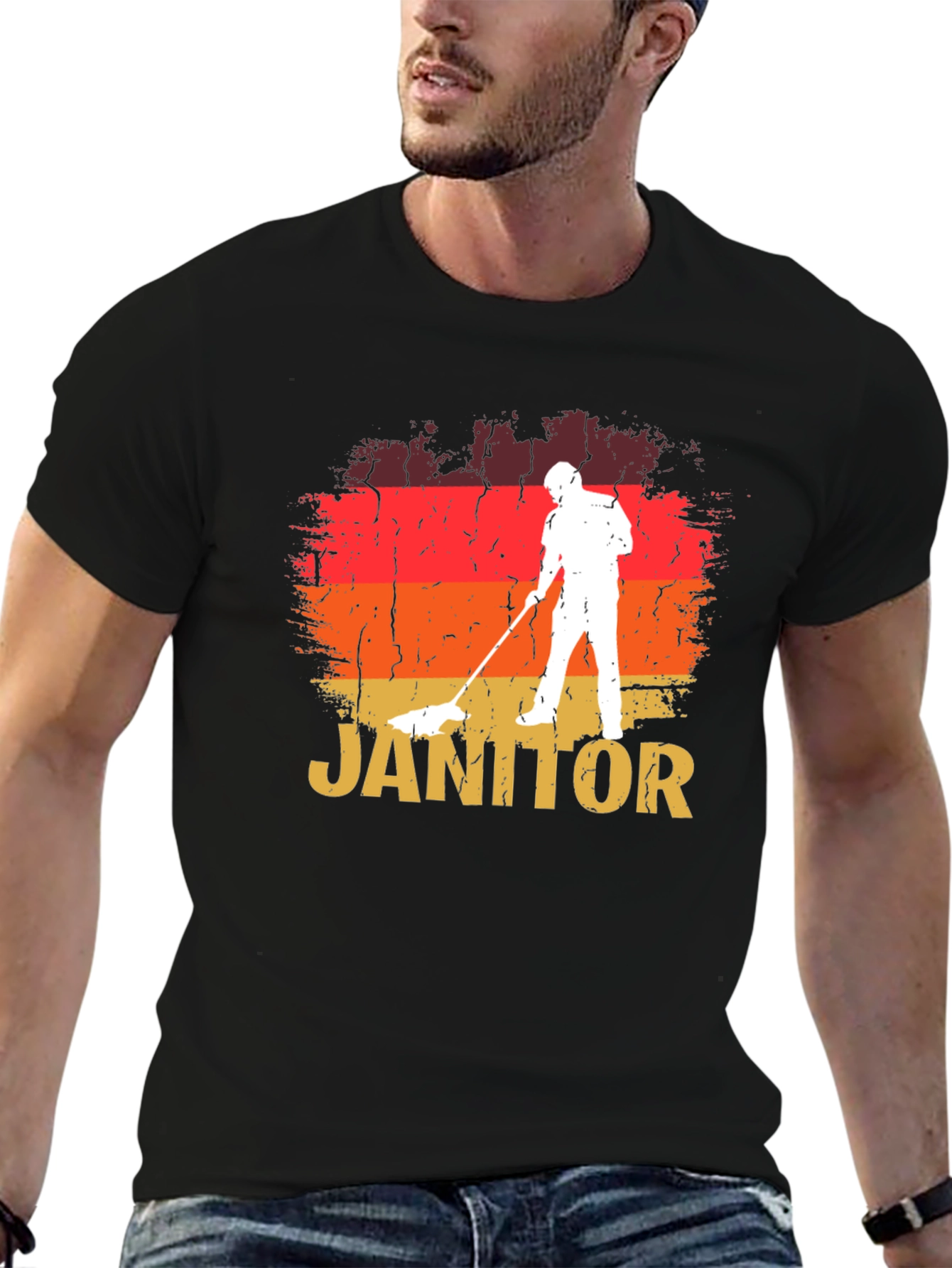 Retro Janitor T-Shirt - Cleaning Crew Apparel