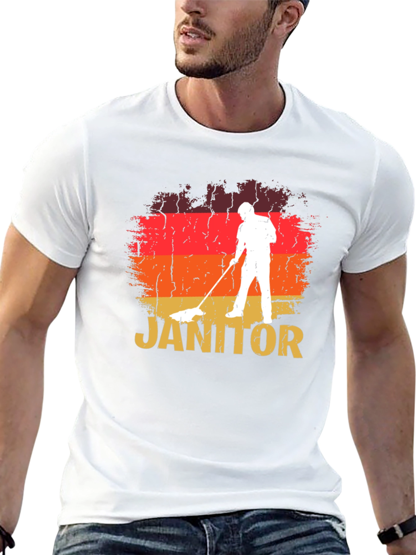 Retro Janitor T-Shirt - Cleaning Crew Apparel