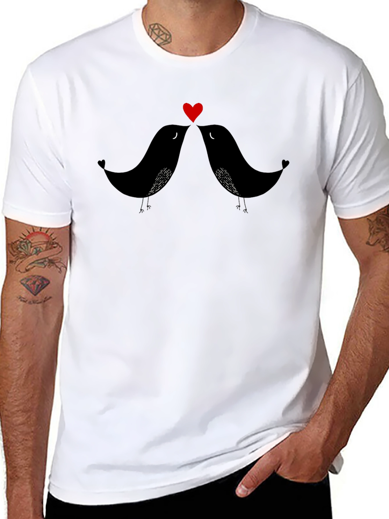 Love Birds Graphic Tee - Black